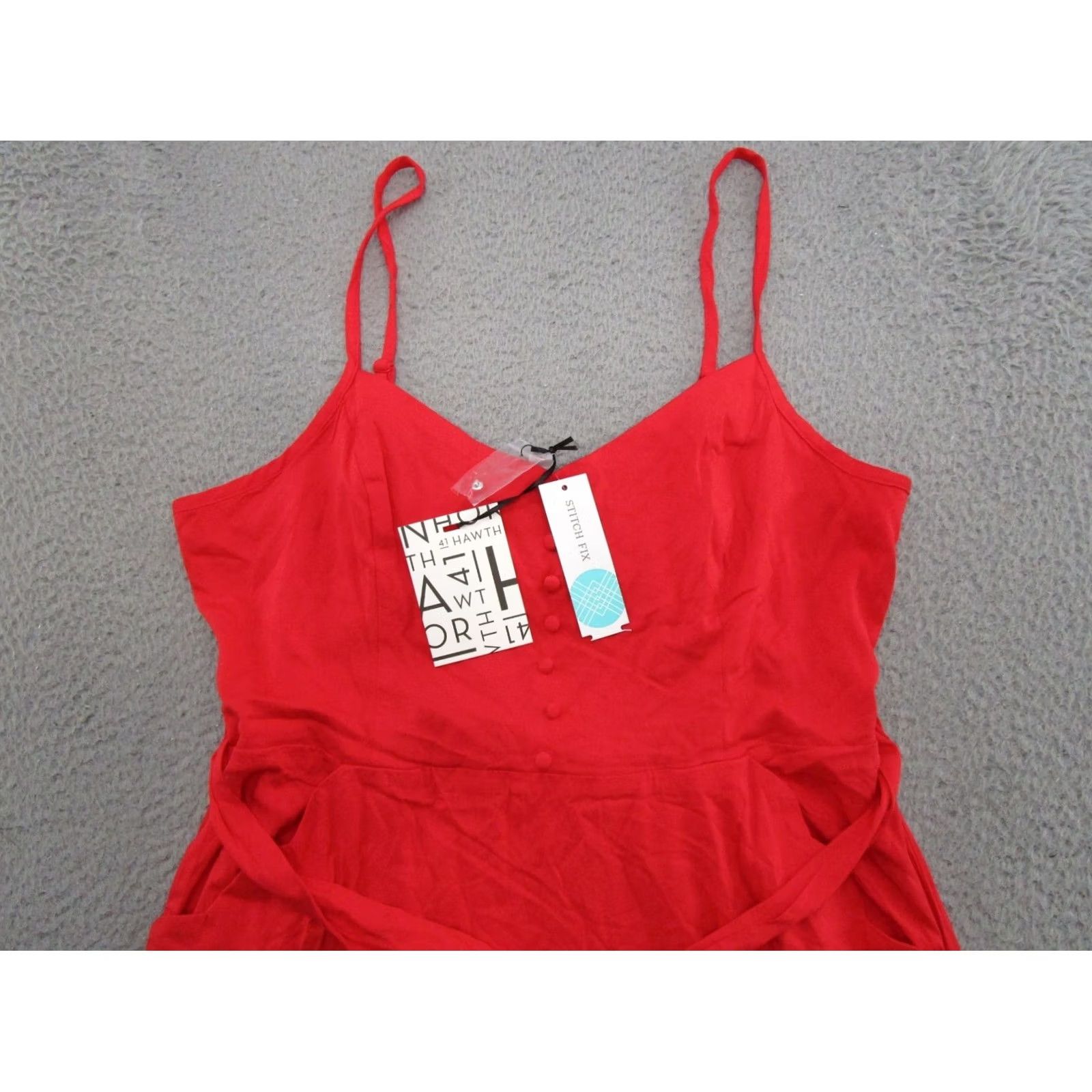 Vintage Stitch Fix 41 Hawthorn Beatriz Midi Sleeveless Red Stretch Dress 2XL New Size XXL / US 16-18 / IT 52-54 - 3 Thumbnail