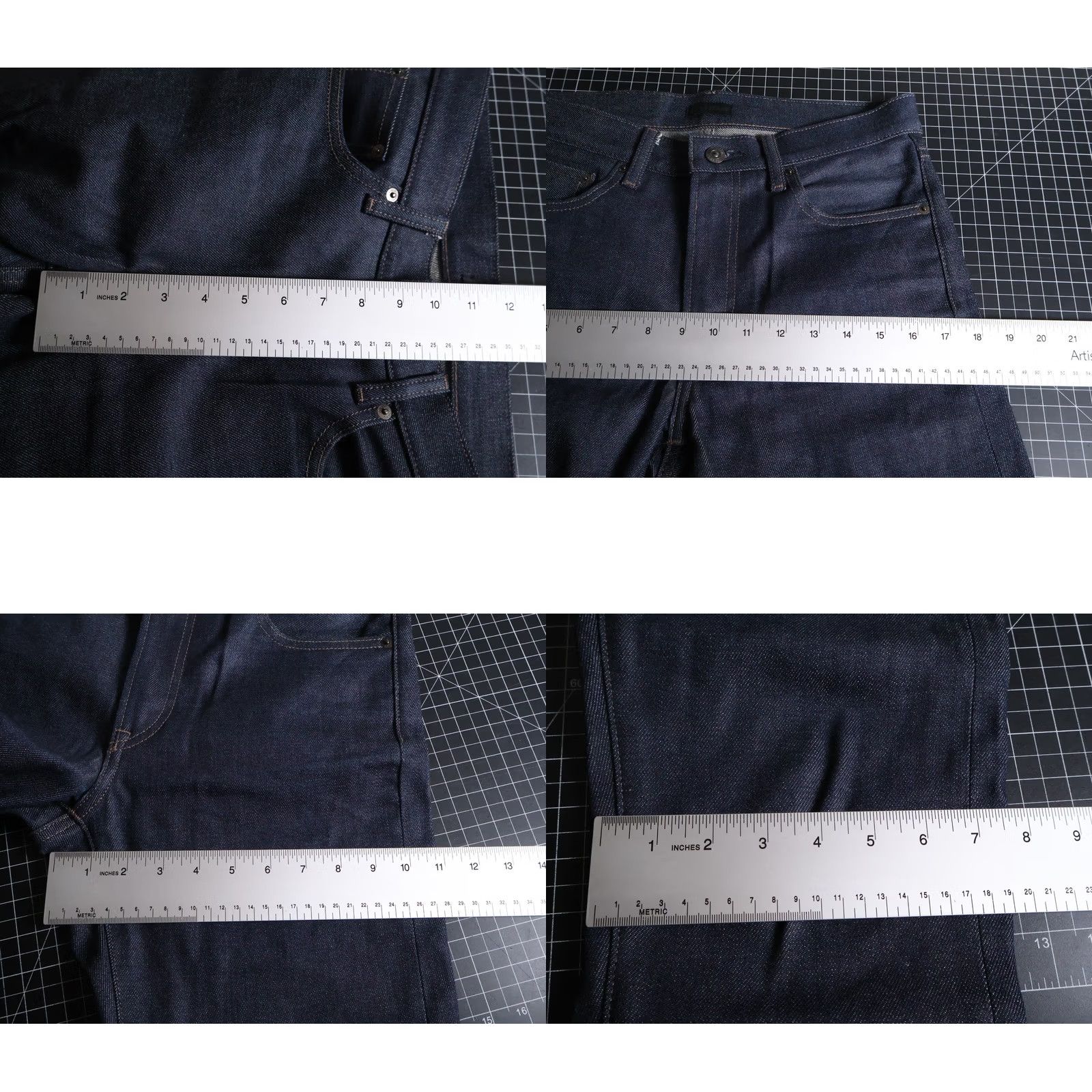 Uniqlo Uniqlo Jeans Men 29 x 39 Slim Straight Denim Zip 5-Pocket Kaihara Blue Dark Selvedge Knit? Size US 30 / EU 46 - 8 Thumbnail