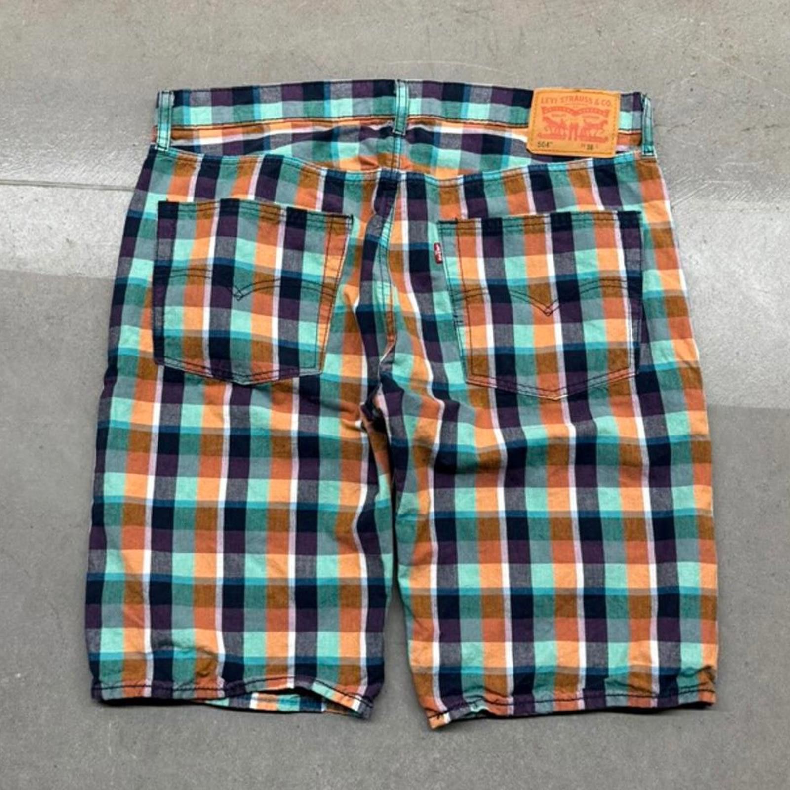 Levi's Y2K Levis 504 Plaid Multicolor Shorts Size US 38 / EU 54 - 3 Thumbnail