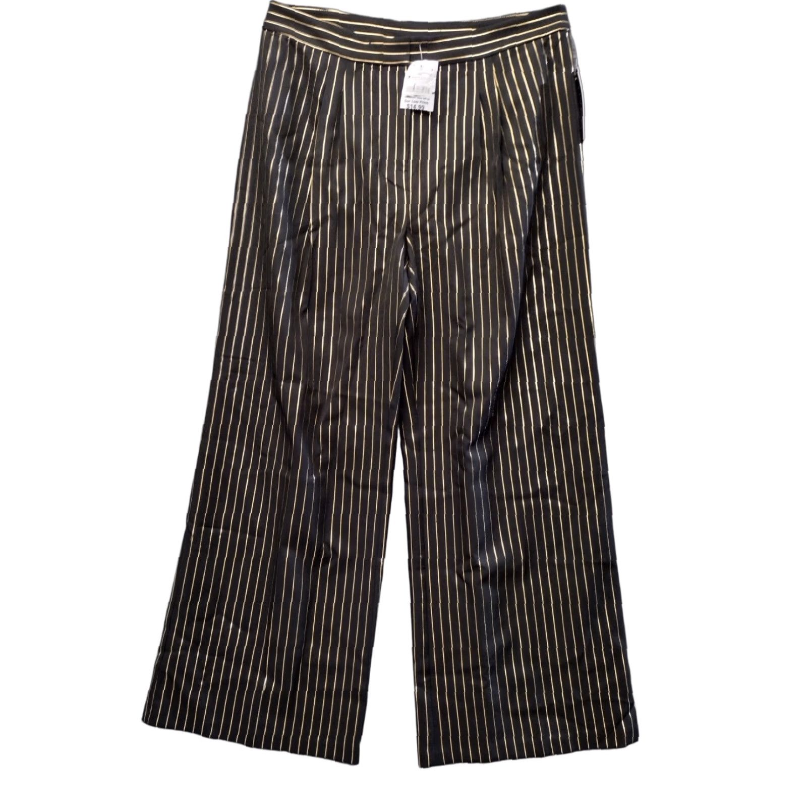 Vintage NYCC Women's Large Black Gold Striped Relaxed Fit Pull-on Drawstring Stretch 16 Size ONE SIZE - 1 Thumbnail