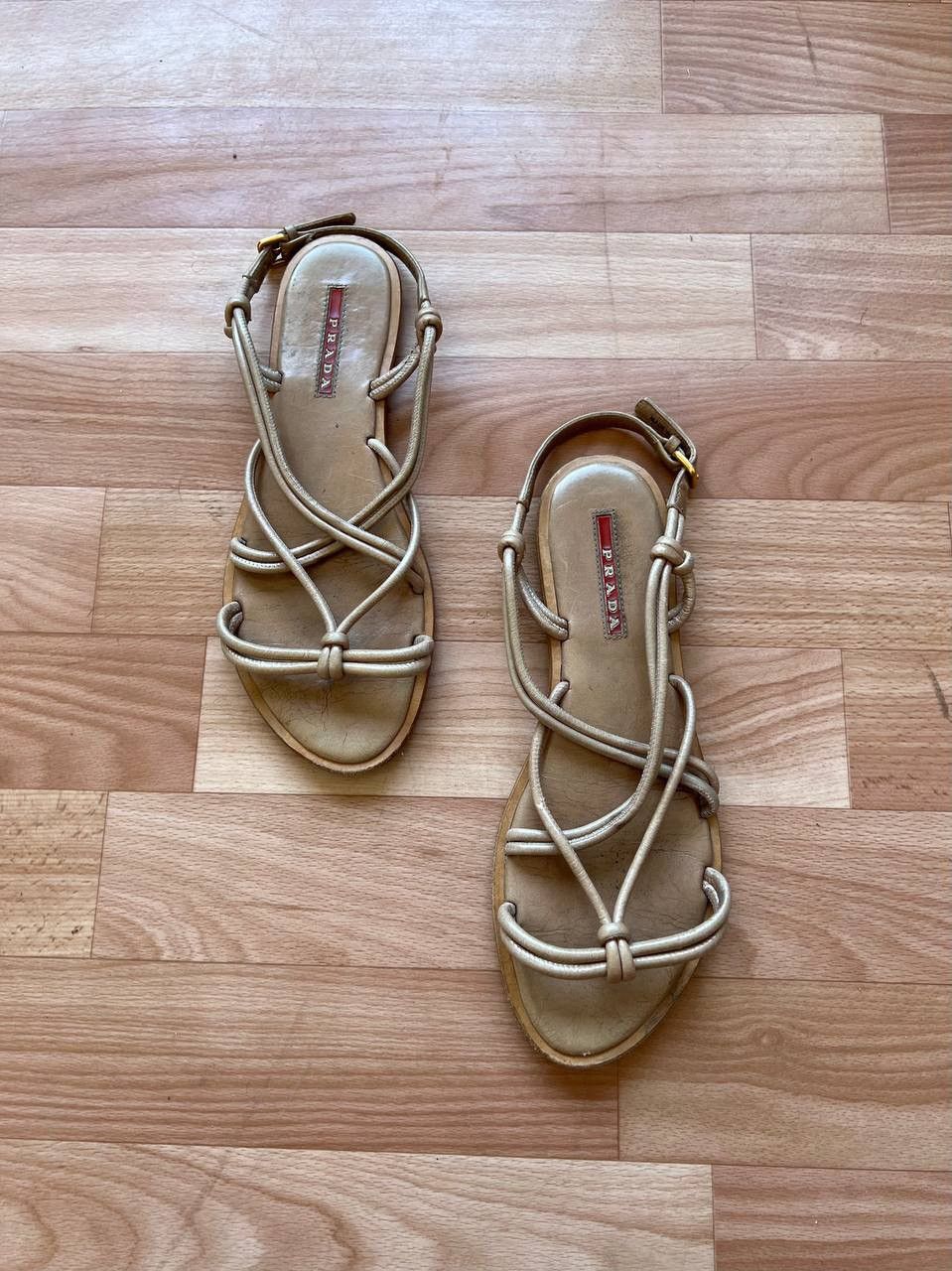 Prada PRADA RED TAB GLADIATOR BEIGE LIGHT BROWN WOMAN SANDALS SZ37 Size US 7 / IT 37 - 2 Thumbnail