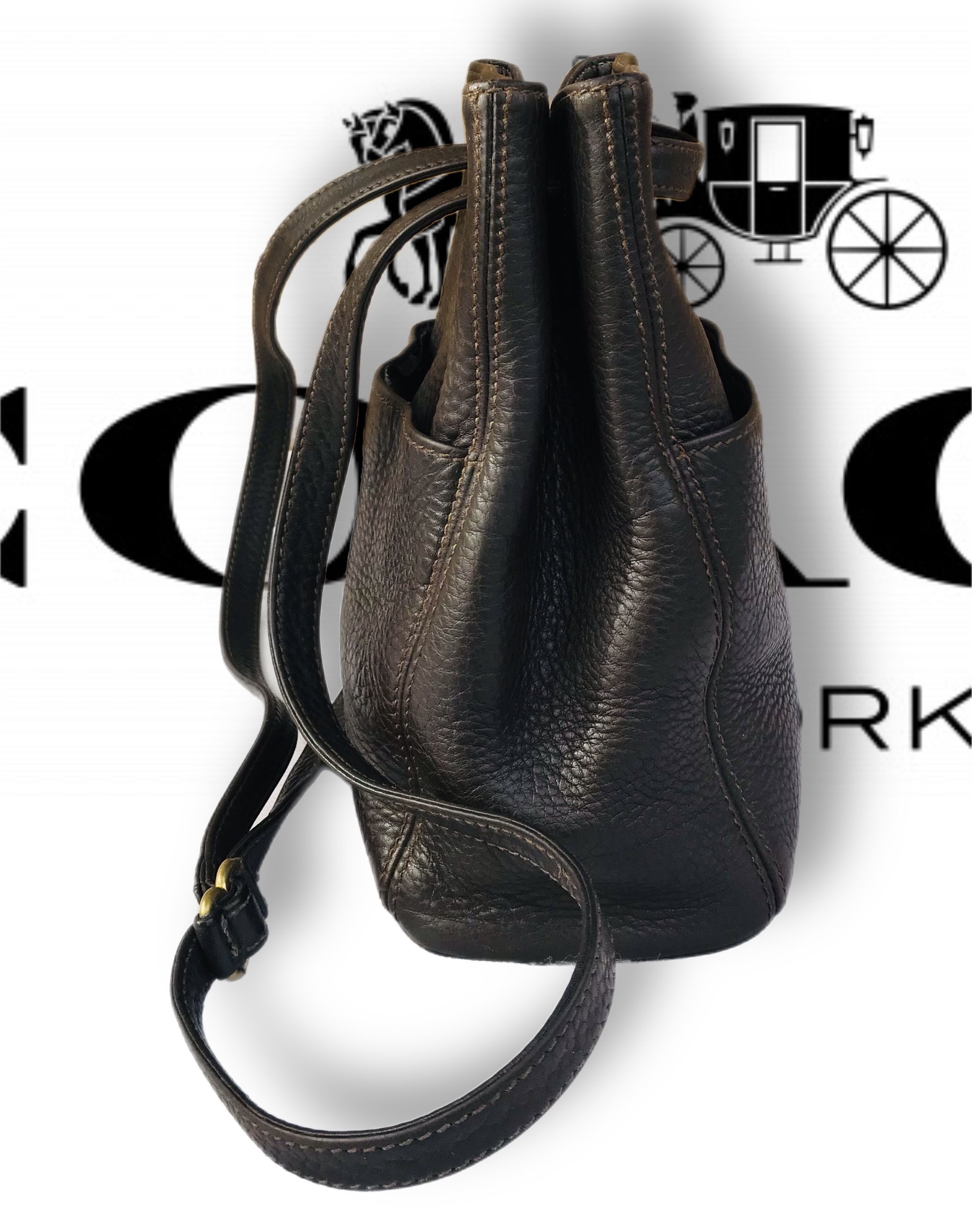 Coach Vintage Coach Sonoma Legacy Drawstring Bucket Bag Brown Y2K Size ONE SIZE - 6 Thumbnail