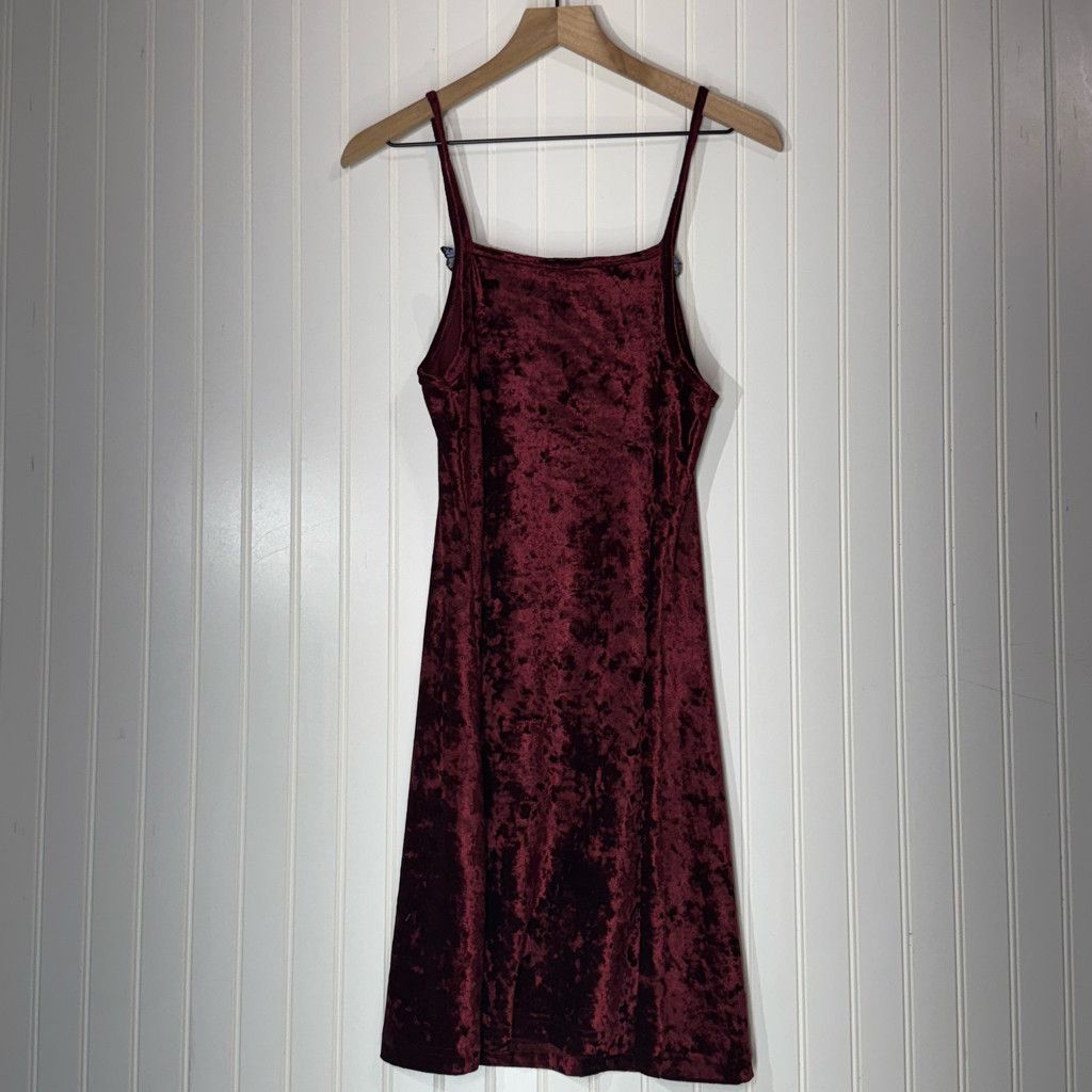 Other VTG Joule Burgundy Crushed Velvet Slip Dress Size L / US 10 / IT 46 - 9 Thumbnail