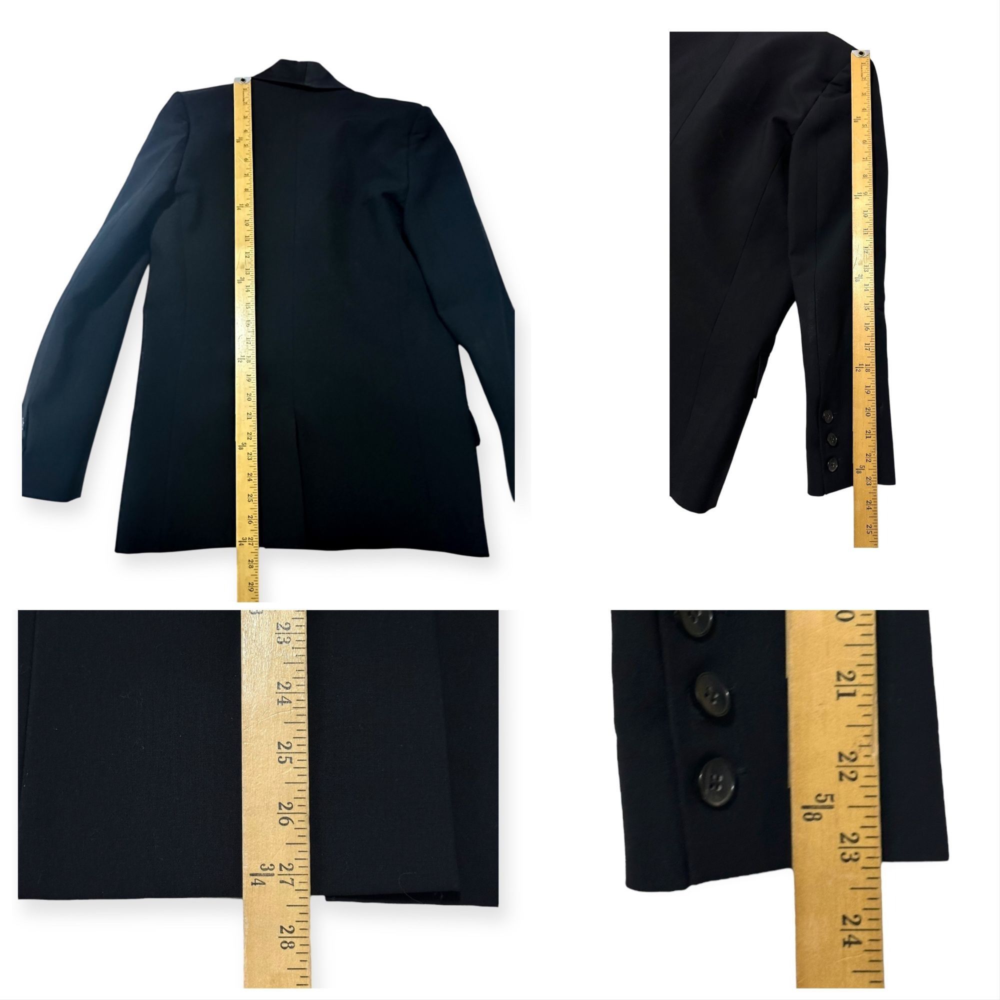 Iro Iro Alix Black Wool Blazer with pin stripe satin collar. 38E Size S / US 4 / IT 40 - 14 Thumbnail