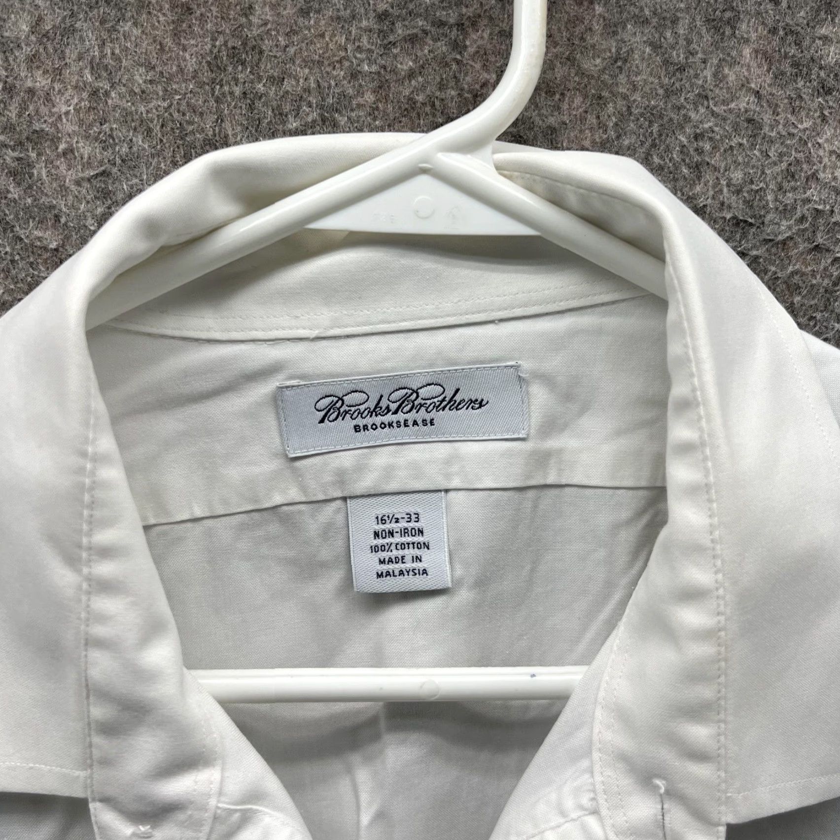 Brooks Brothers Brooks Brothers Dress Shirt Mens 16.5 33 White Classic Fit Non Iron Cotton Shirt Mens Long Sleeve Size 46R - 2 Thumbnail