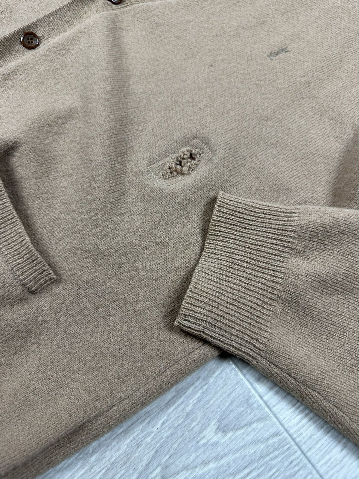 Yves Saint Laurent Yves Saint Laurent Distressed Button Cardigan Sweater 1 of 1 Size US XXL / EU 58 / 5 - 9 Thumbnail
