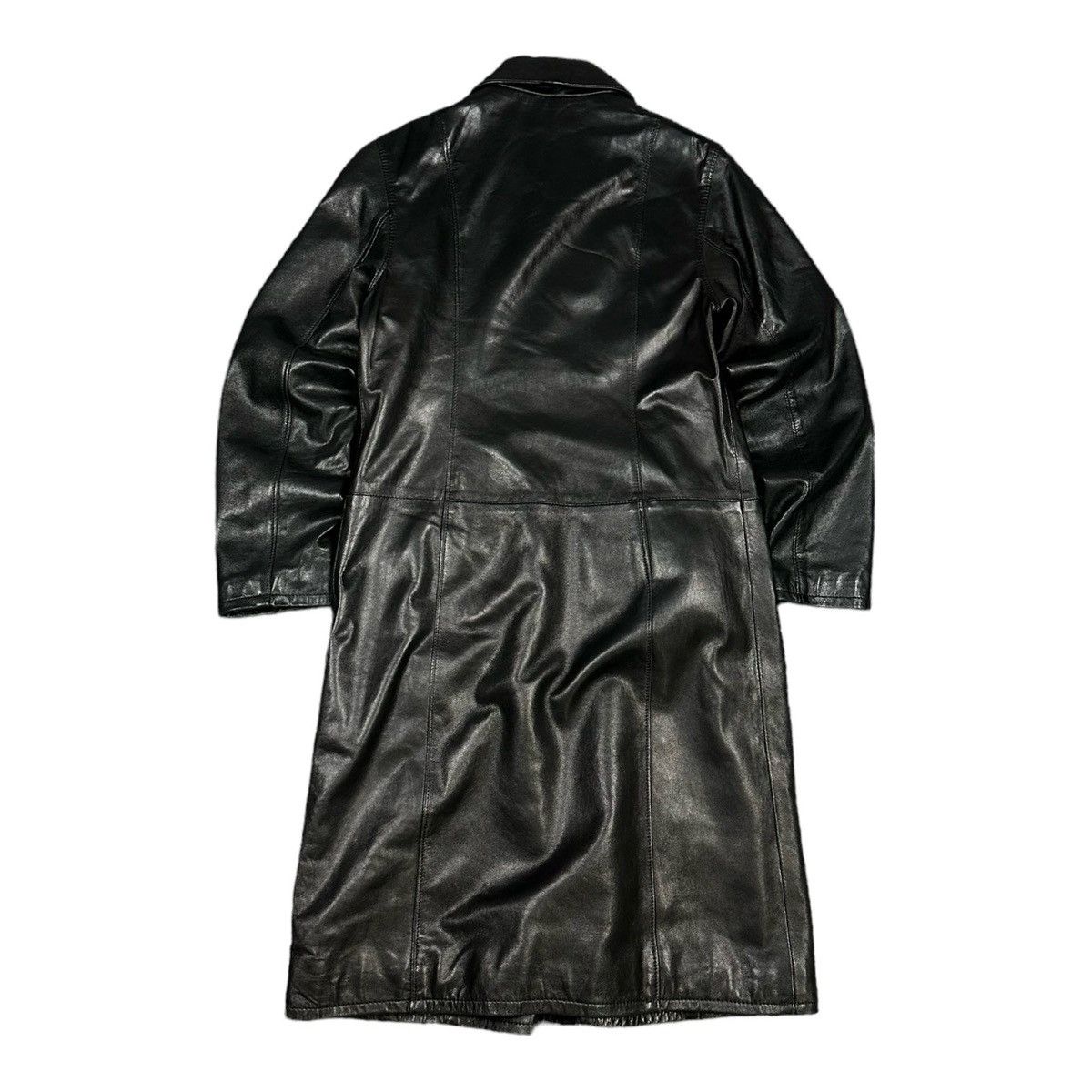 Japanese Brand IXS Womens Archive Avant Garde Y2K Long Leather Coat Size XL / US 12-14 / IT 48-50 - 3 Thumbnail