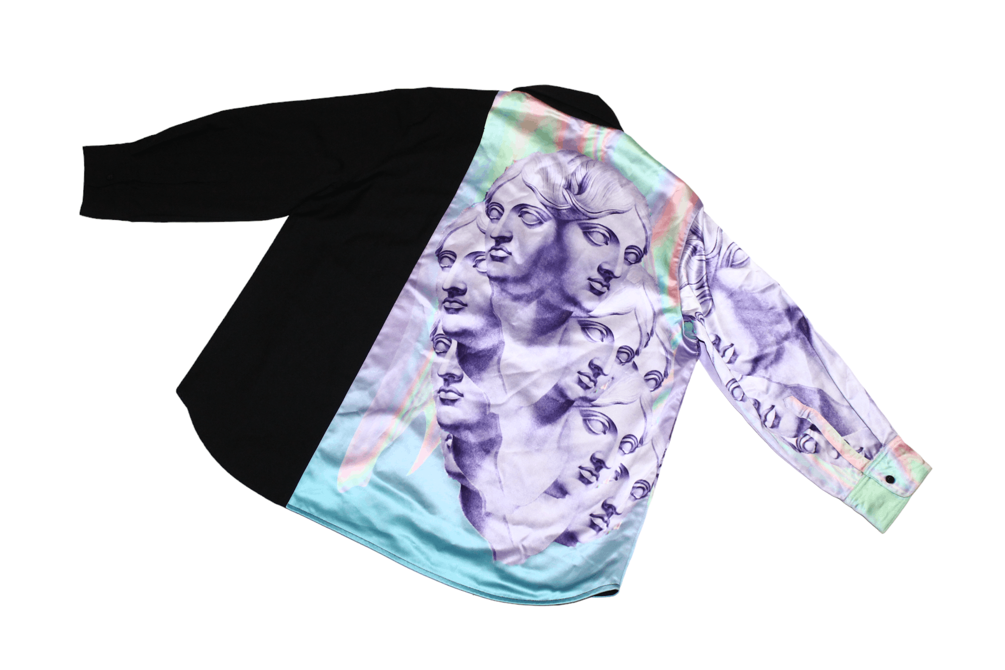 Japanese Brand YOIKADAKADA Michelangelo artwork spectrum satin block shirt Size US M / EU 48-50 / 2 - 11 Thumbnail