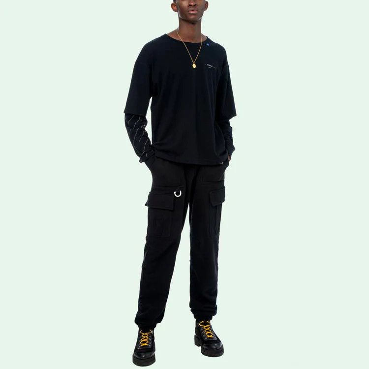 Off-White Black Unfinished Reflective Arrows Long Sleeve T-Shirt Size XL / US 12-14 / IT 48-50 - 6 Thumbnail