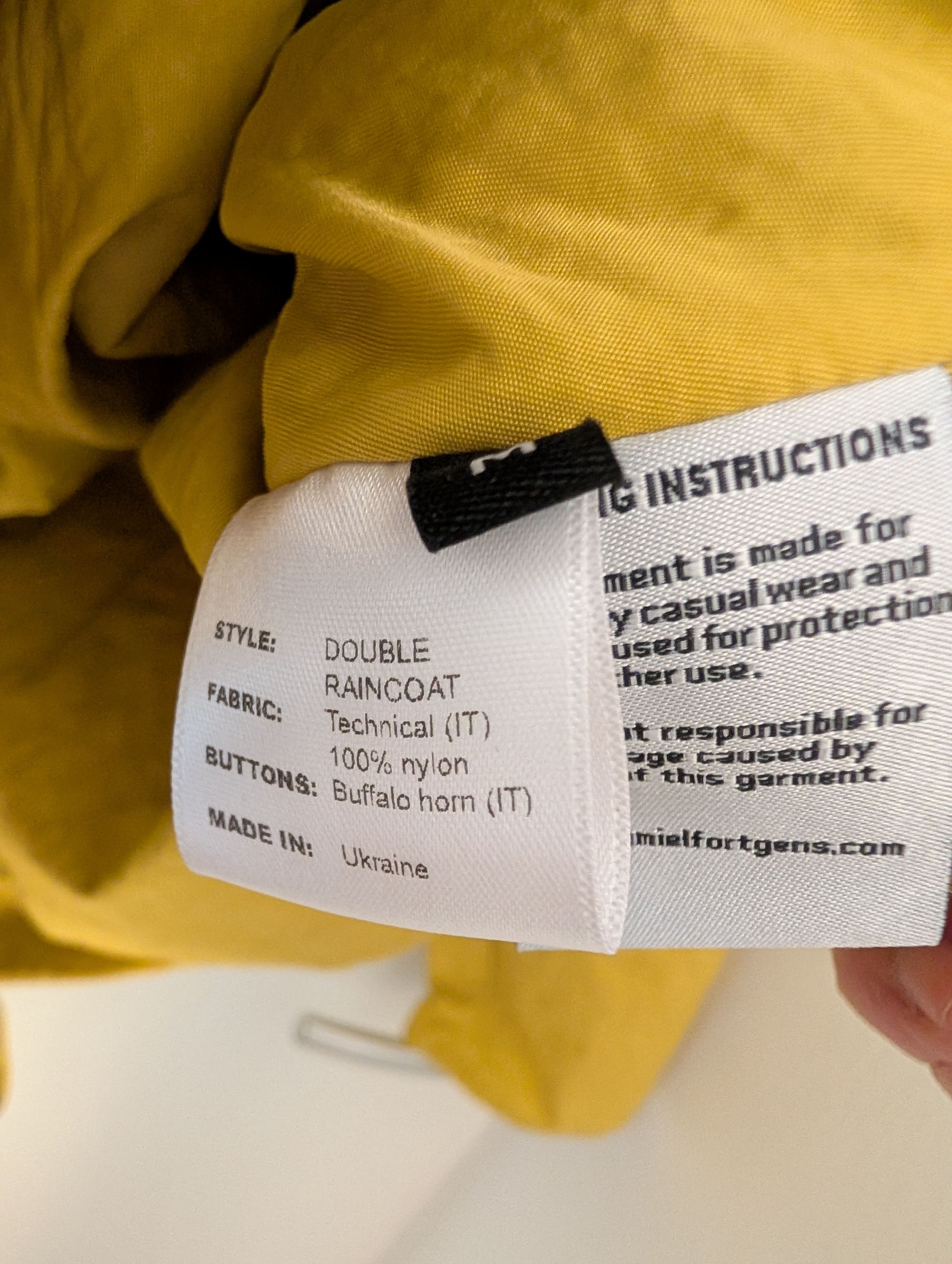 Camiel Fortgens Double Raincoat Yellow Nylon Size US M / EU 48-50 / 2 - 10 Thumbnail
