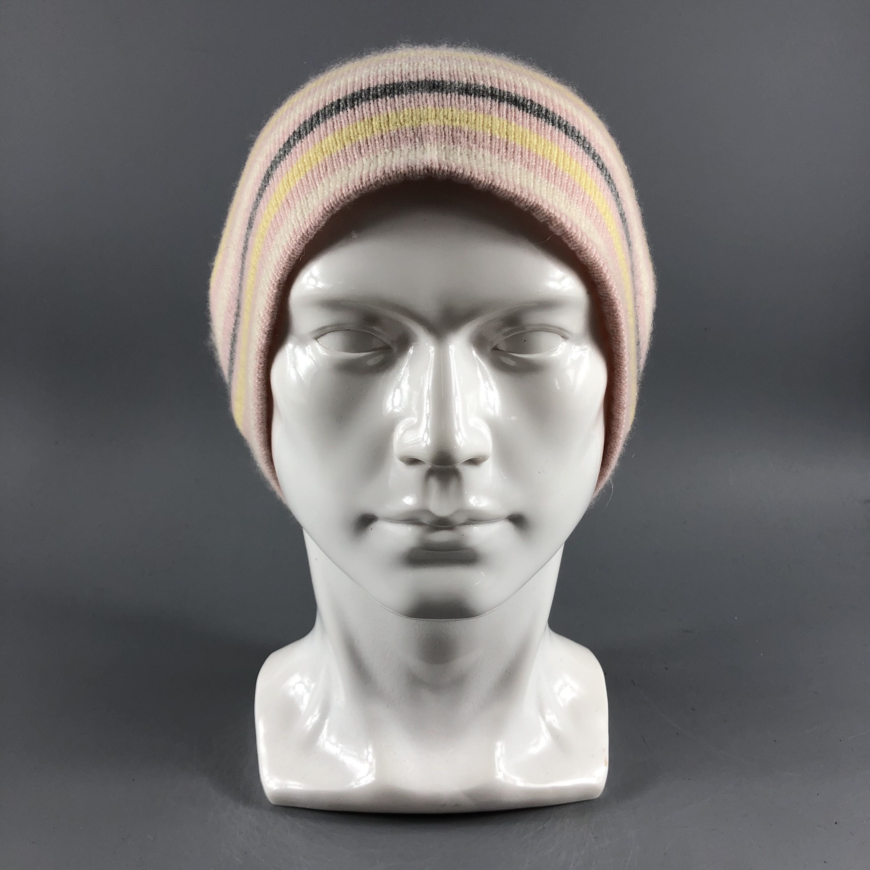 image of Vintage Unknown Hats Stripe Beanie Knit Snow Hat Snow Cap B438, Men's