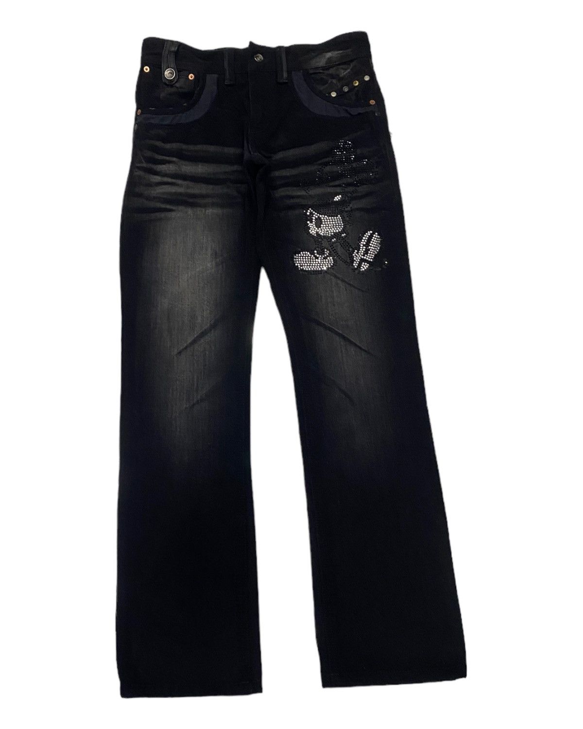 semanticdesign 🔥SEMANTIC DESIGN SKULLS X MICKEY MOUSE FLARED DENIM JEANS Size US 30 / EU 46 - 9 Thumbnail