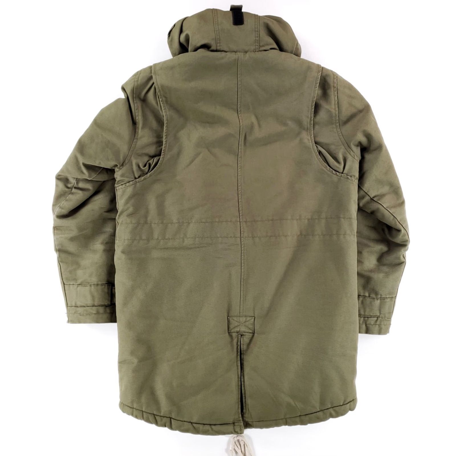 Lands' End Lands' End Fishtail Parka Canvas Sherpa Lined Hooded Olive Green Jacket Mens M Size US M / EU 48-50 / 2 - 5 Thumbnail