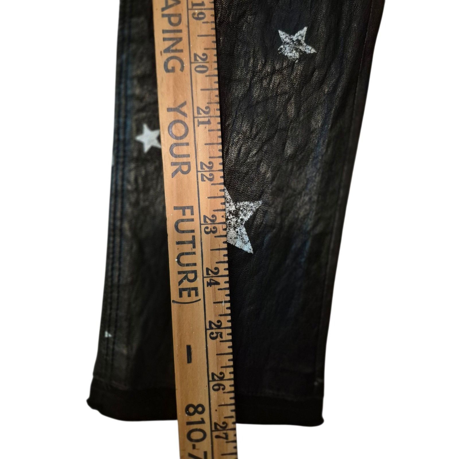 Rta RtA Prince Lambskin Leather Pants Star Print Skinny Stretch Size 24" / US 00 / IT 34 - 11 Thumbnail