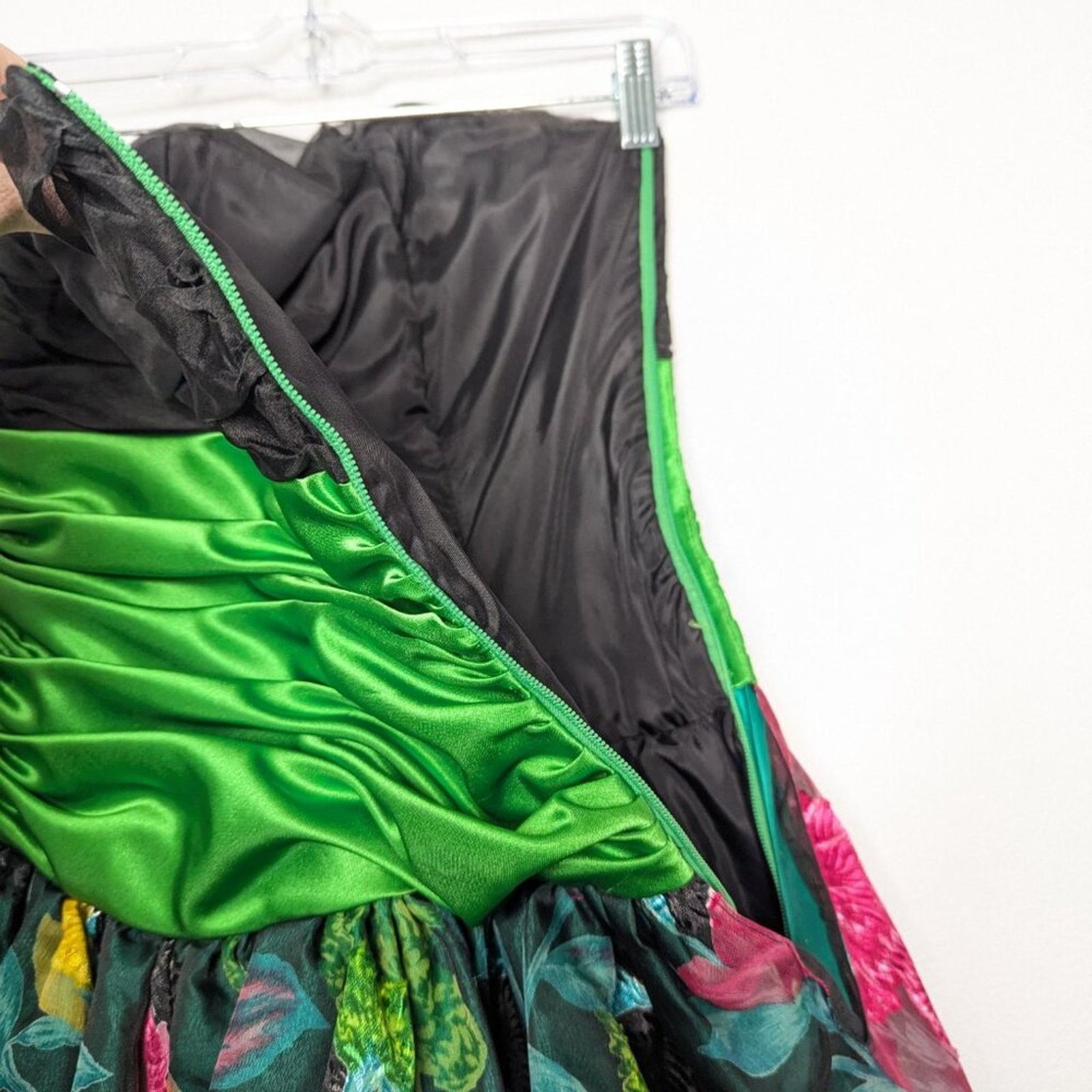 Vintage Lillie Rubin Vintage 80's Floral Print Strapless Party Dress Size S / US 4 / IT 40 - 4 Thumbnail