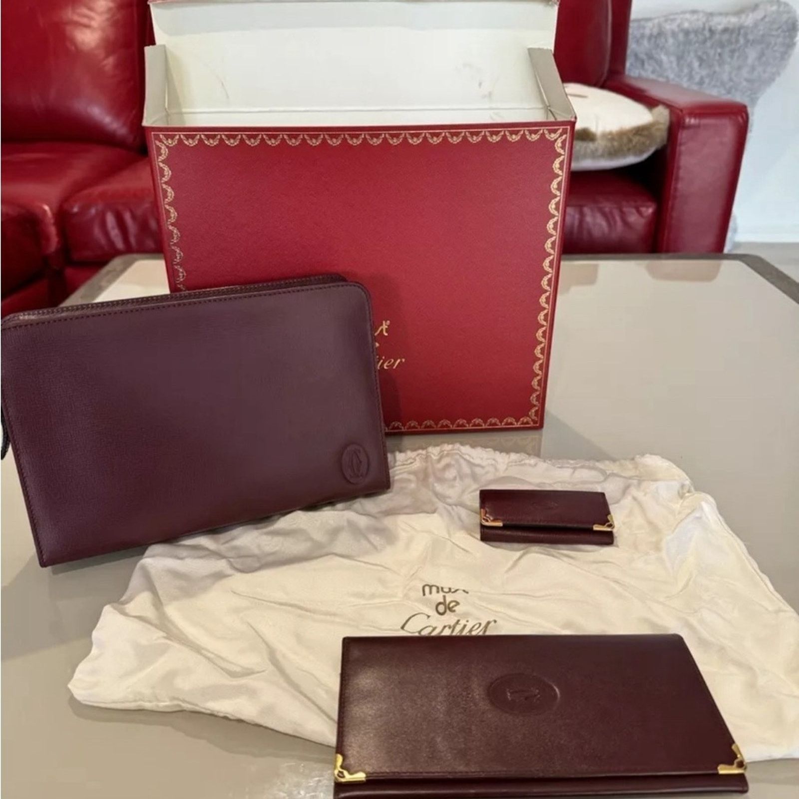 Cartier Cartier Must de Cartier Leather Clutch Bag, Wallet Keyholder Size ONE SIZE - 1 Thumbnail