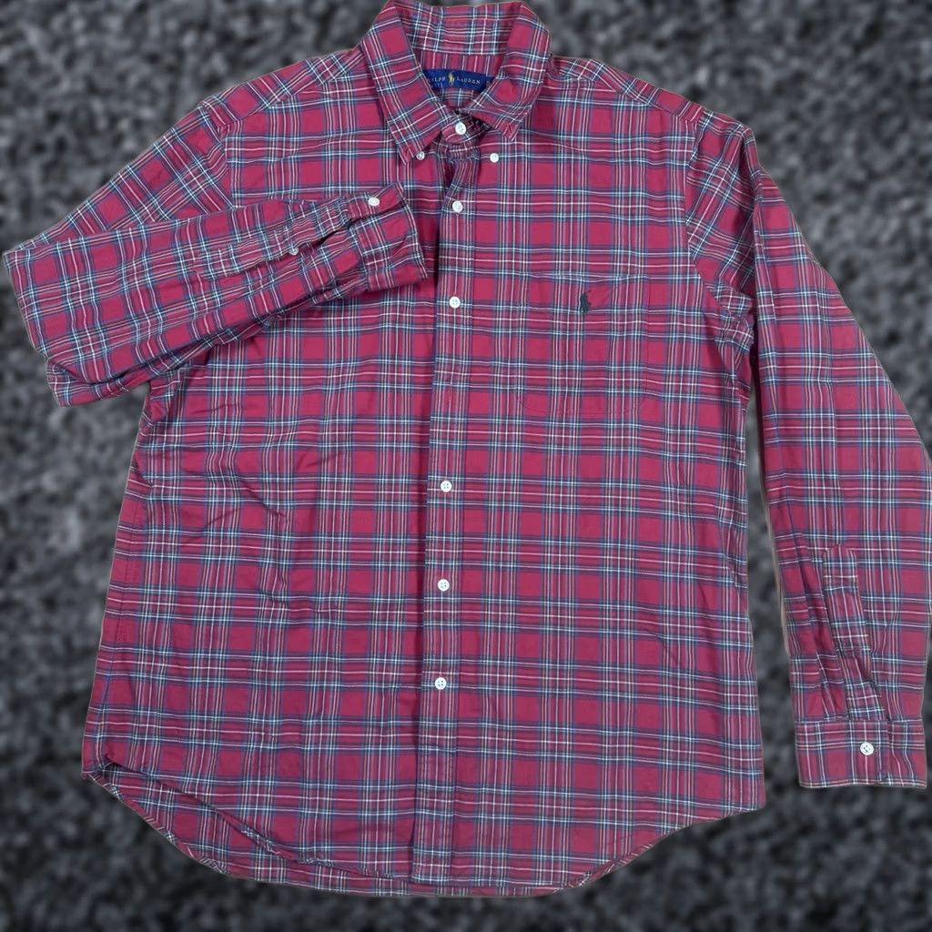 Polo Ralph Lauren Polo Ralph Lauren Button Shirt Mens XL Classic Fit Gingham Check Multicolor Red Blue Pony Long Sleeve Button-Up Mens Size US XL / EU 56 / 4 - 1 Thumbnail
