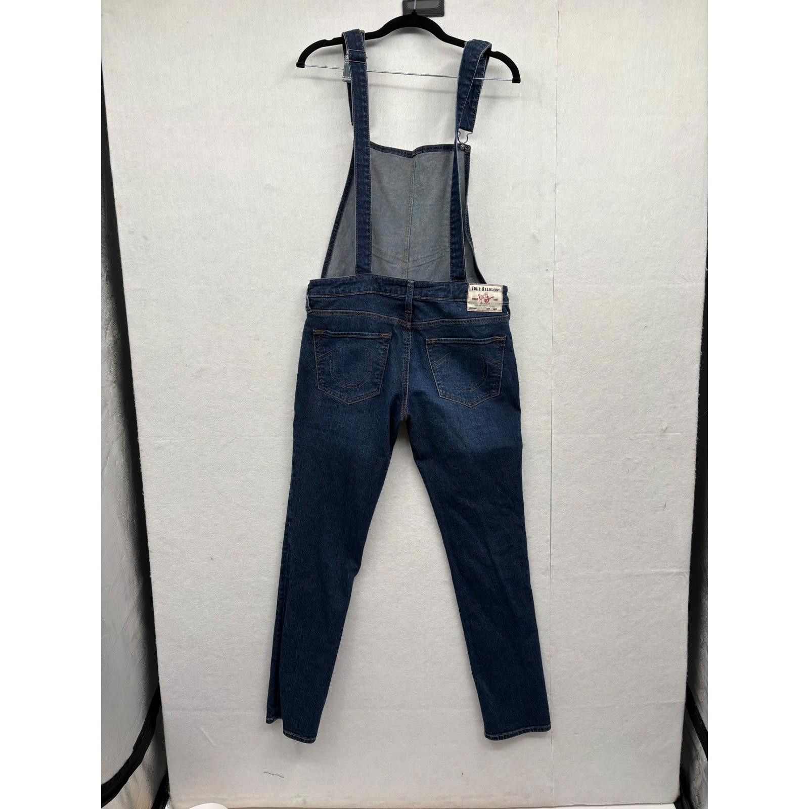 True Religion TRUE RELIGION Women Blue Denim Bib Overalls Pants M Size 32" / US 10 / IT 46 - 6 Thumbnail
