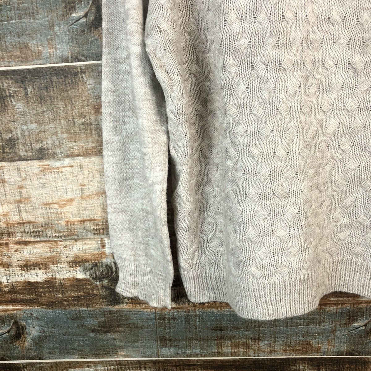 Vintage Galloria Grey cable Knitwear #A1802 Size US M / EU 48-50 / 2 - 7 Thumbnail