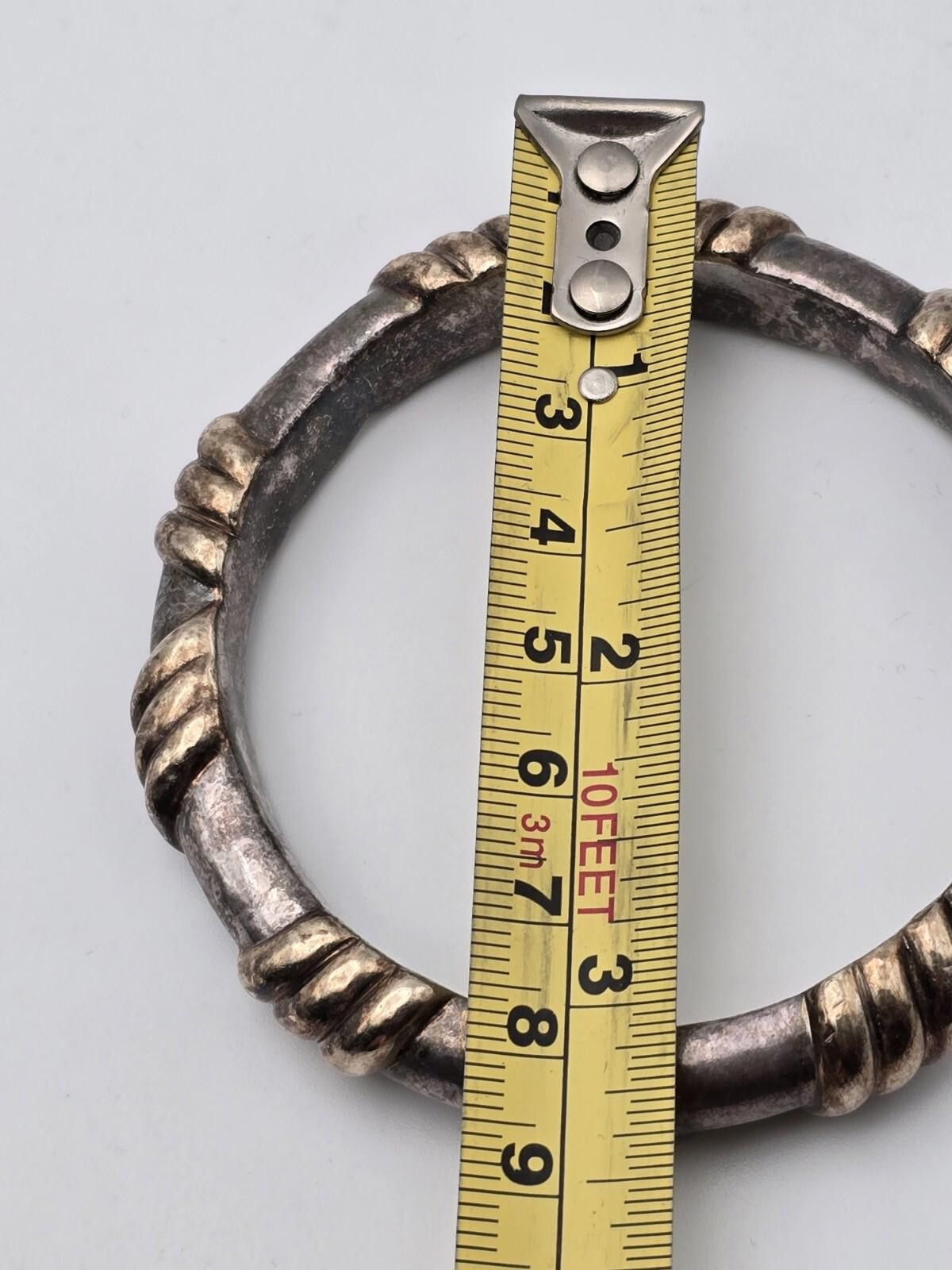 The Unbranded Brand Brian Bergner 925 Silver And Gold Plate Crosshatch Bangle Size ONE SIZE - 3 Thumbnail