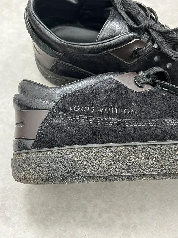 Louis Vuitton Louis Vuitton Runner Active Black Leather Monogram Sneakers Size US 7.5 / EU 40-41 - 5 Thumbnail