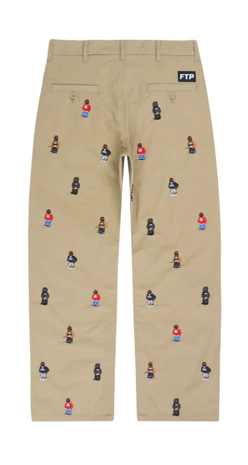 Fuck The Population FTP Polo Bear Tan Chino Pants Size US 34 / EU 50 - 2 Thumbnail