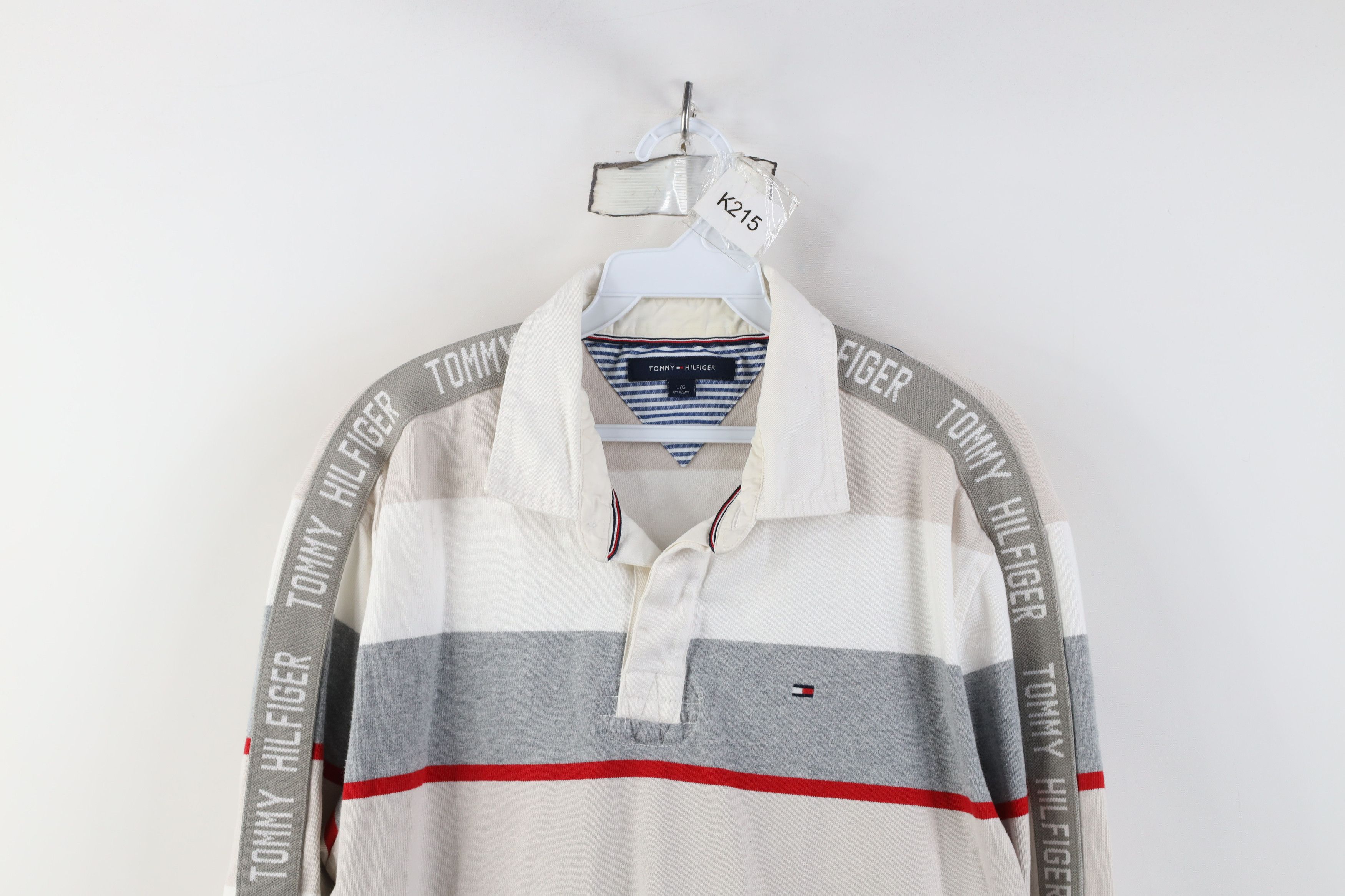 Tommy Hilfiger Vintage Y2K Tommy Hilfiger Long Sleeve Rugby Polo Shirt Size US L / EU 52-54 / 3 - 2 Thumbnail