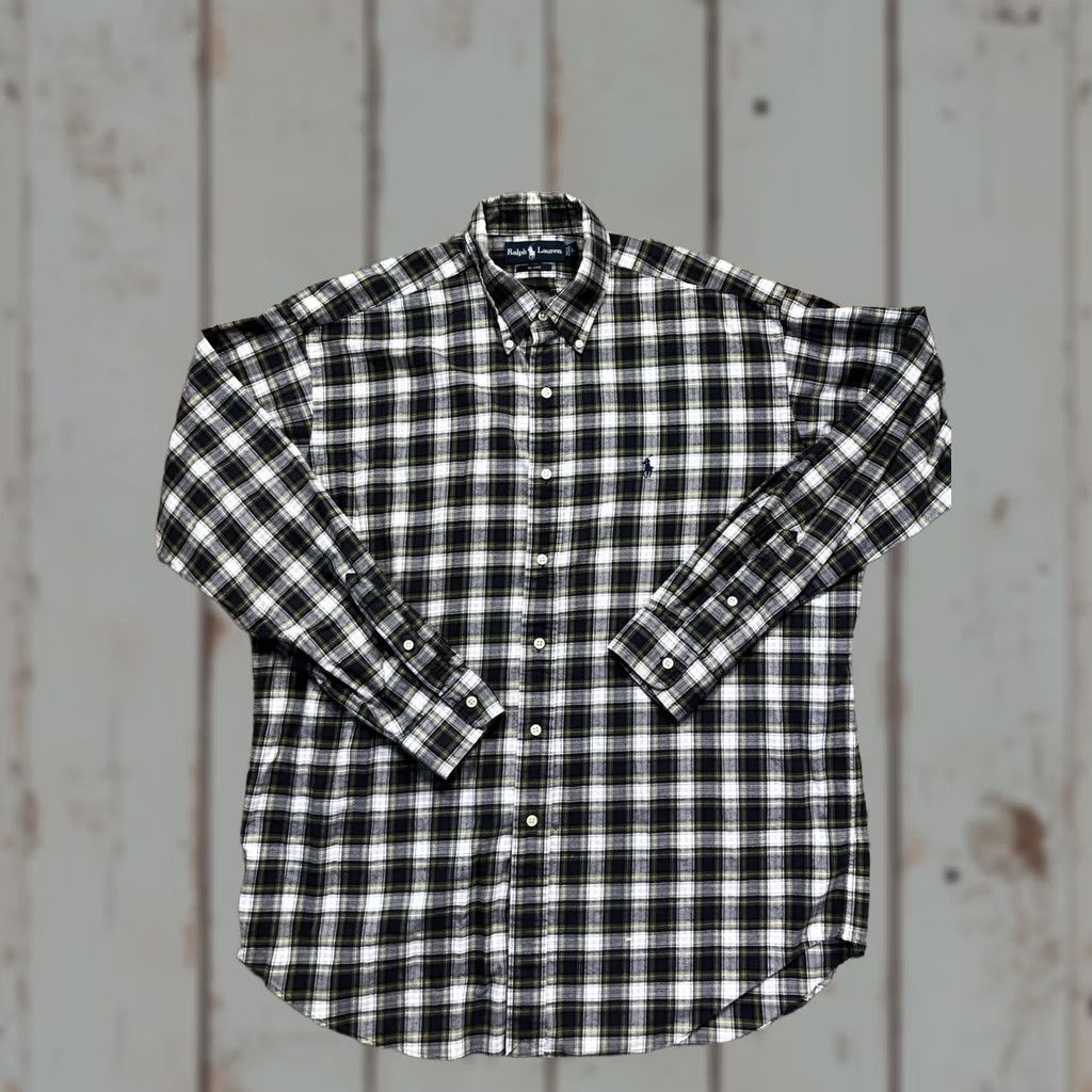 Ralph Lauren Ralph Lauren Blake Shirt Mens Large Blue Plaid Flannel Button-Down Pony Logo Blocked Collar Button Up Classic Fit Size US L / EU 52-54 / 3 - 1 Thumbnail