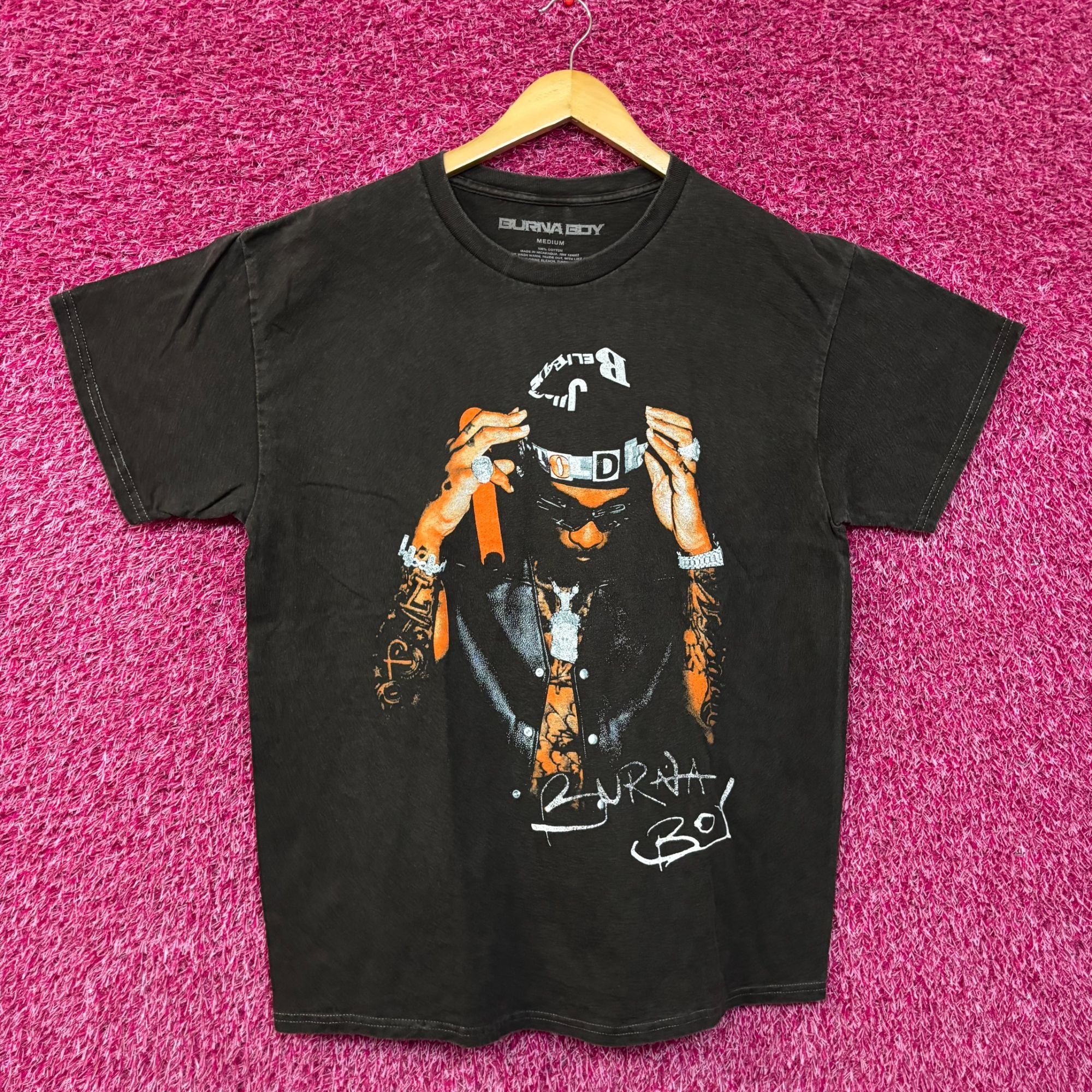 Rap Tees Burna Boy T-Shirt Medium Size US M / EU 48-50 / 2 - 1 Thumbnail