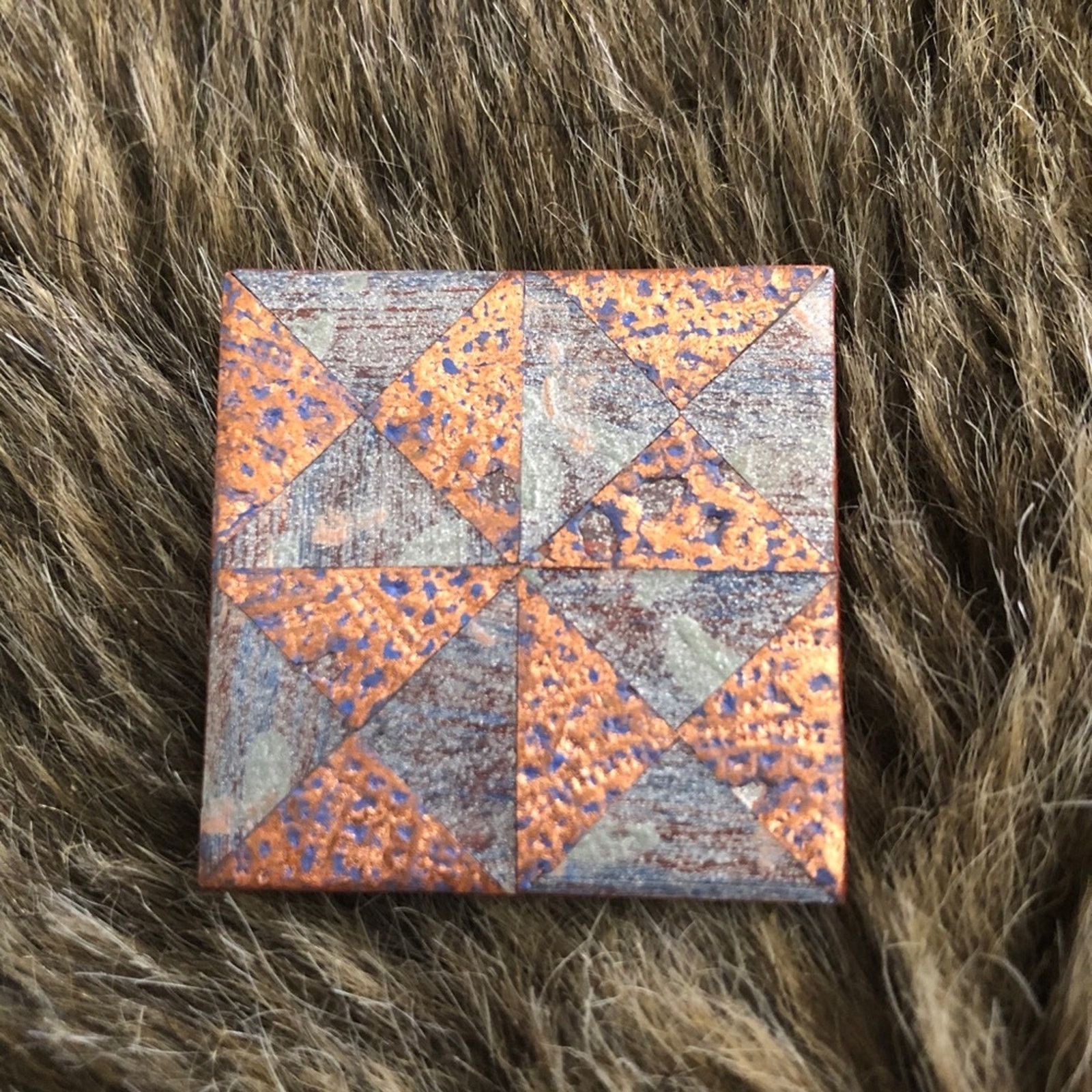 Vintage Vintage copper/gray tone handmade brooch pin Size ONE SIZE - 1 Thumbnail