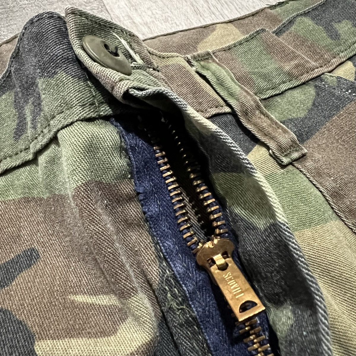 Vintage VTG 1960s Military Fatigue Camo OG 107 Army Field Trousers Size US 31 - 6 Thumbnail