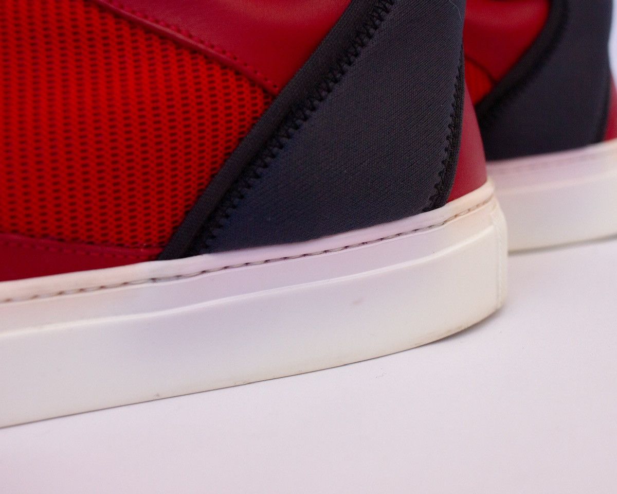 Balenciaga Balenciaga Mens Red Navy Blue Neoprene Strap High Top SZ:6US Size US 6 / EU 39 - 11 Thumbnail