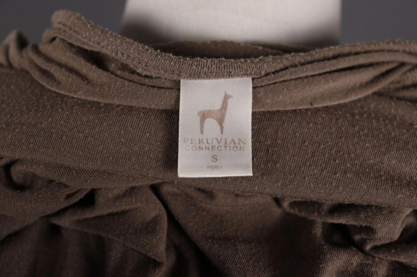 Designer Peruvian Connection Brown Summer Tunic Top Shirt Size S Size S / US 4 / IT 40 - 8 Thumbnail