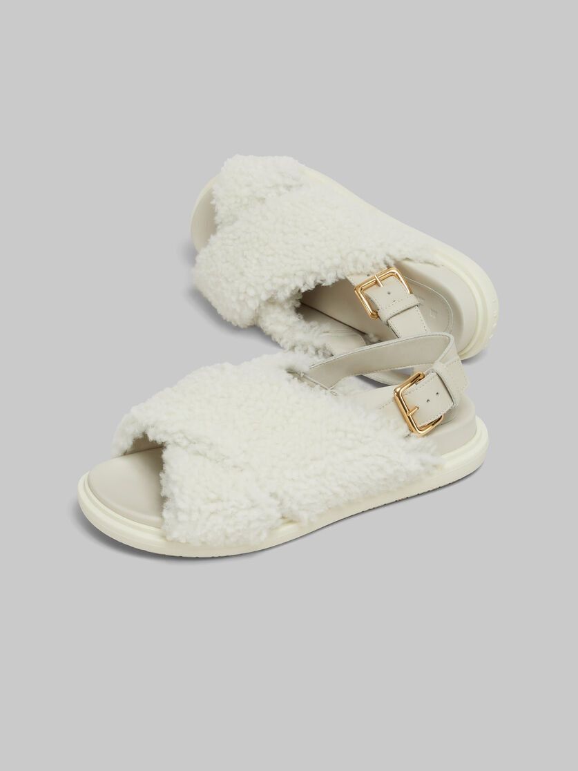 Marni o1w1db11225 Fussbett Shearling Sandals in White Size US 5 / IT 35 - 4 Thumbnail