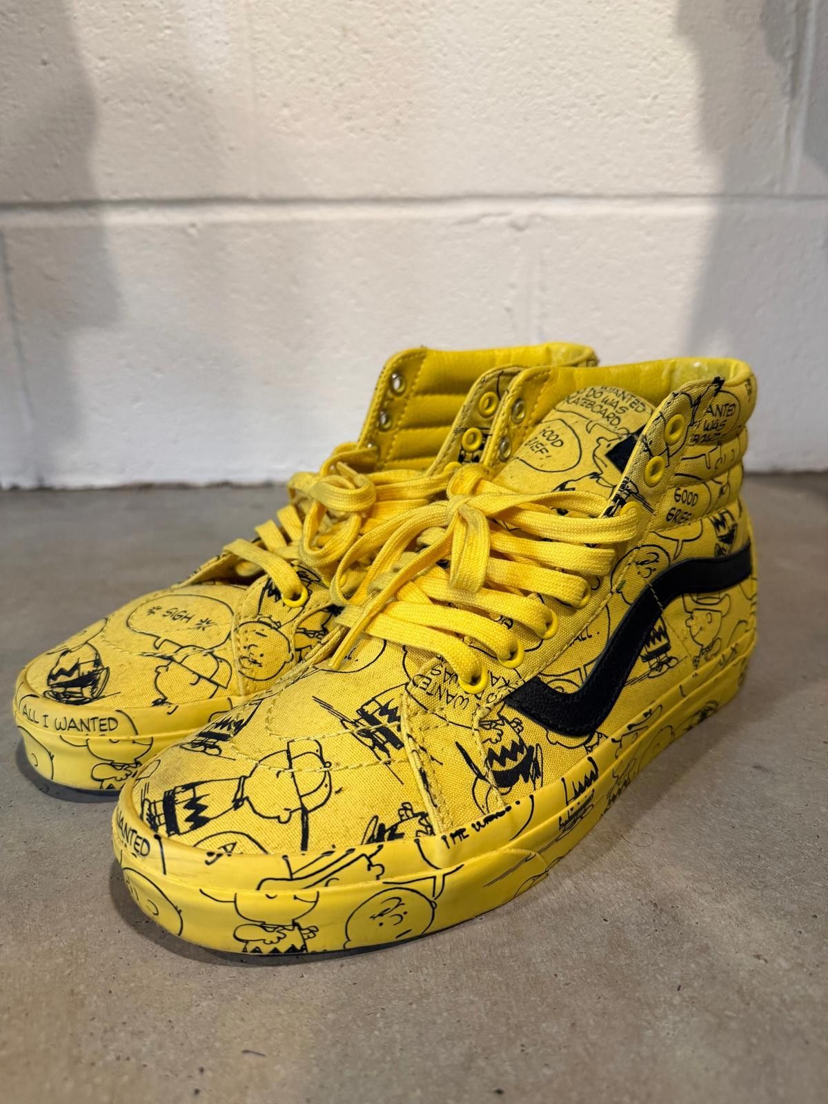 Vans Preowned Vans Sk8-Hi Peanuts Charlie Brown Sz 8.5M/10W Size US 8.5 / EU 41-42 - 7 Thumbnail