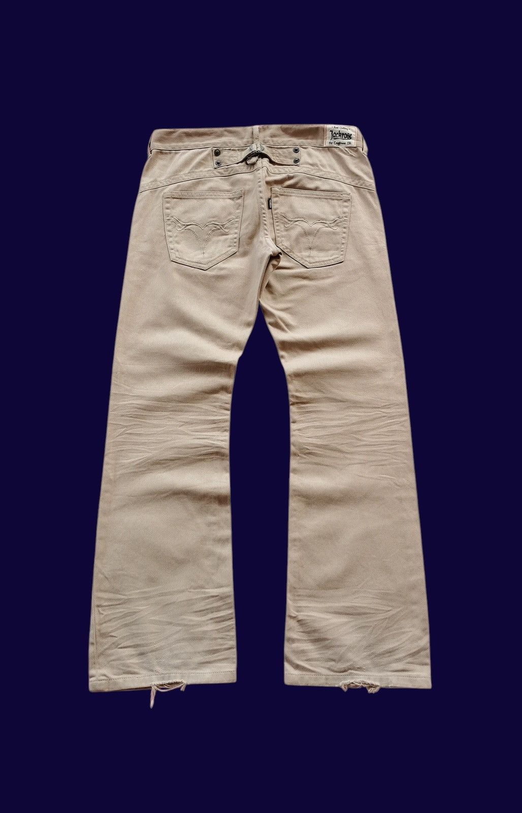 JACKROSE Bootcut Flared Jack Rose Jeans Cream Size US 35 - 7 Thumbnail