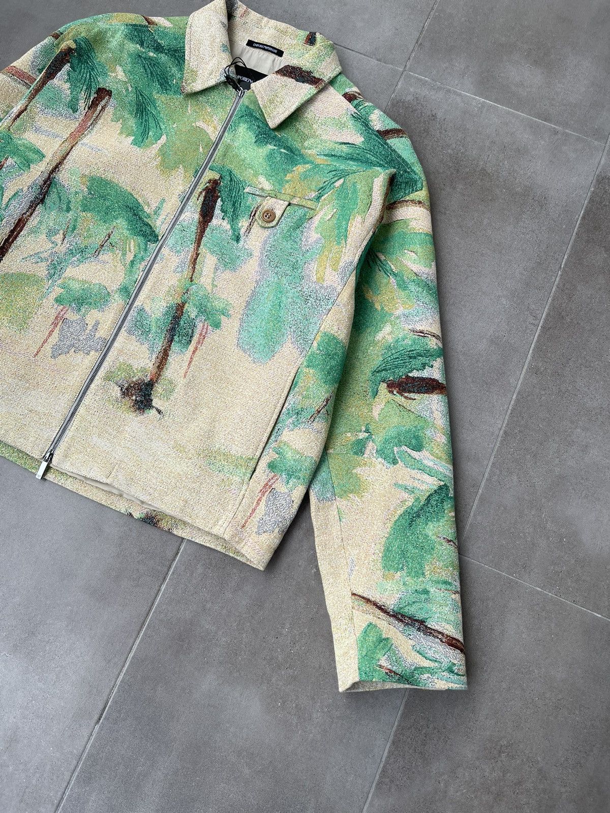 Emporio Armani !DS! FW22 Emporio Armani Green Palm Tree Summer Jacket Size US M / EU 48-50 / 2 - 13 Thumbnail