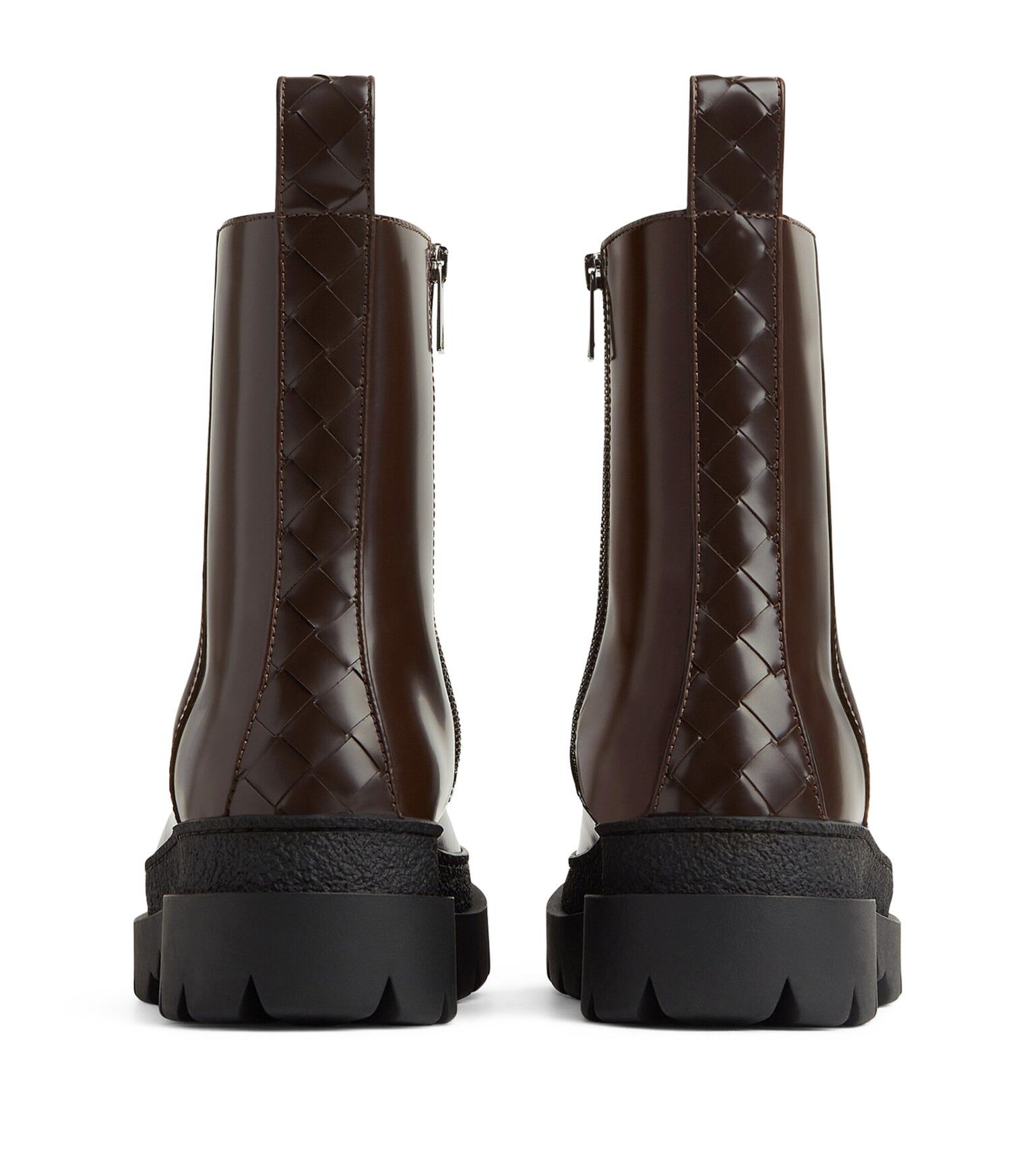 oc11z0625 Leather Highway Ankle Boots in Brown