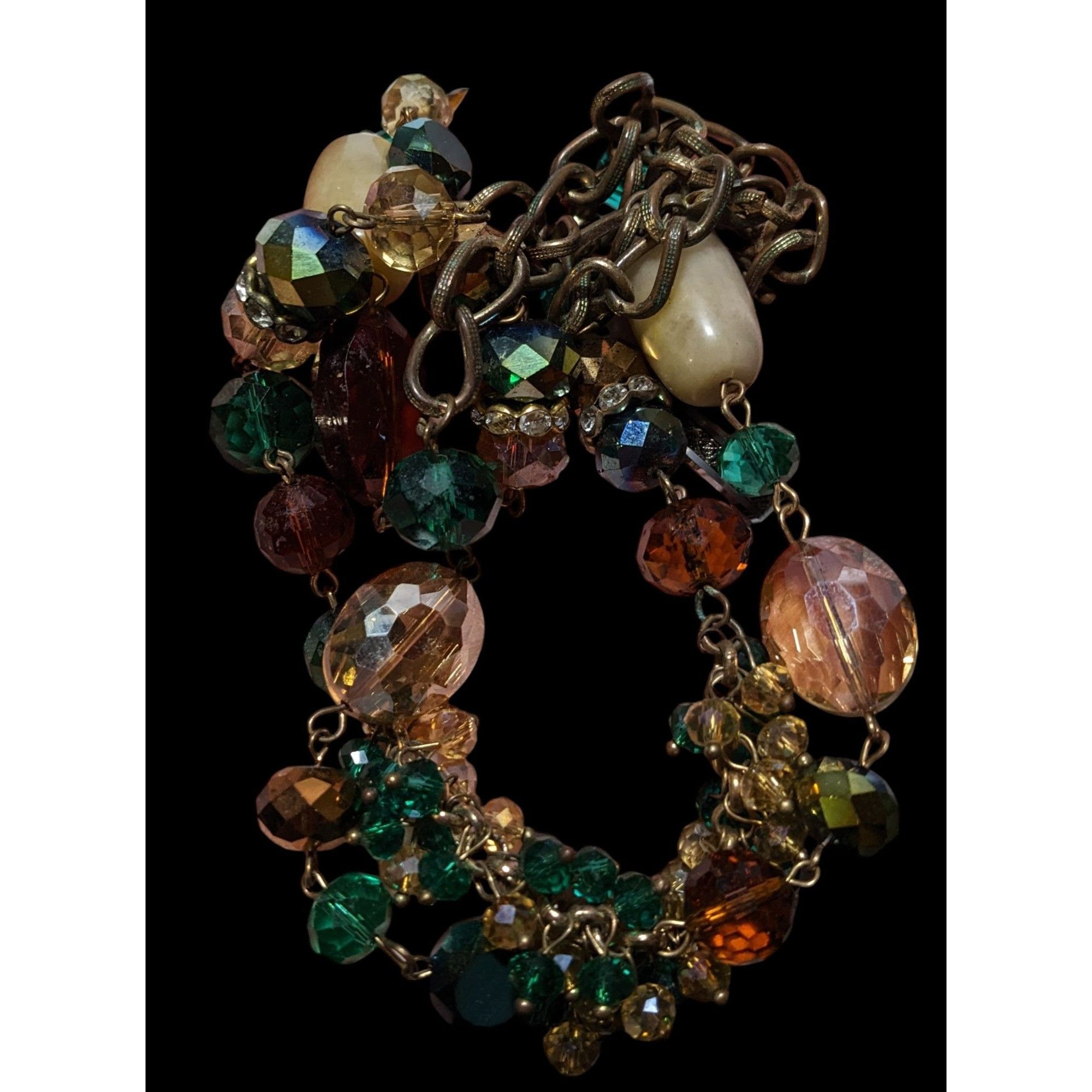 Other Green And Gold Glam Glass And Stone Beaded Necklace Size ONE SIZE - 5 Thumbnail