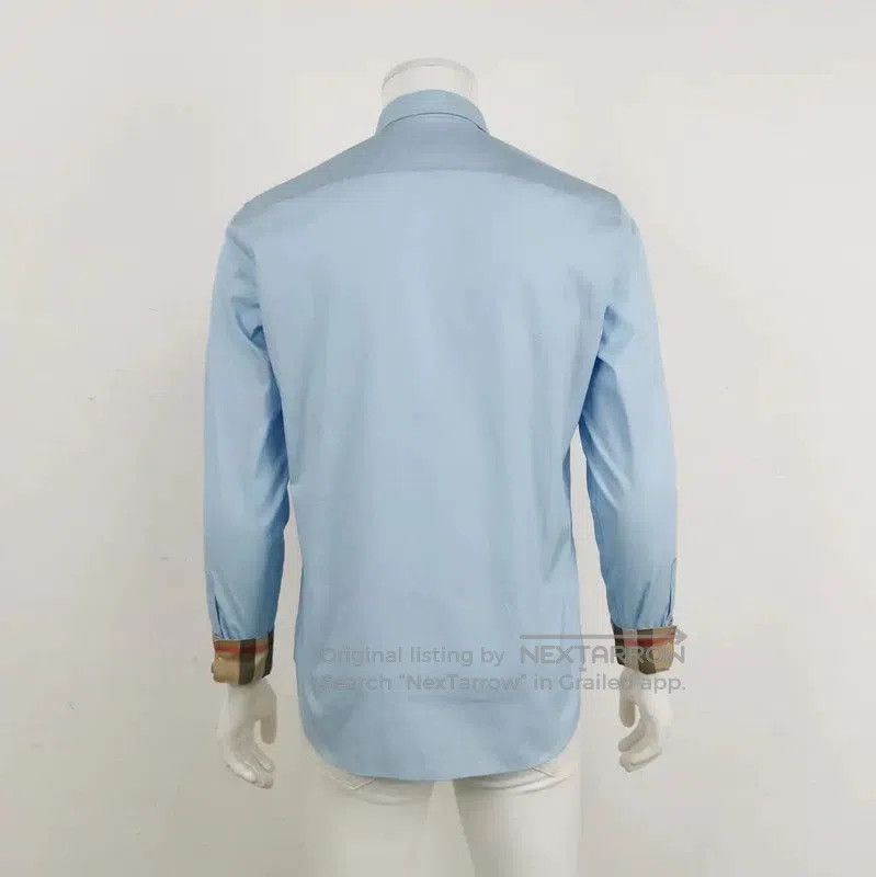 Burberry Burberry Men's Long Sleeve Blue Cotton Shirt. Size US L / EU 52-54 / 3 - 2 Thumbnail