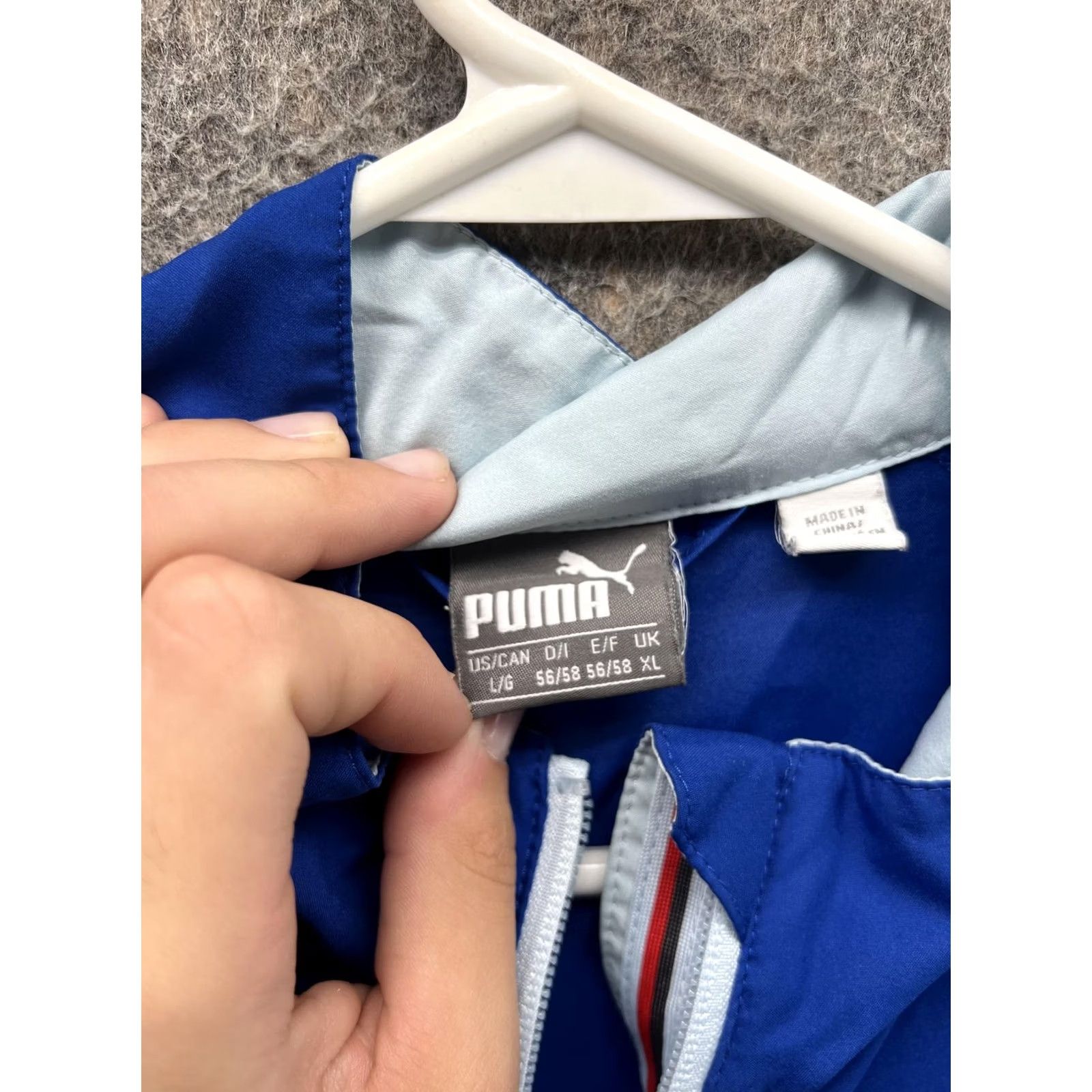 Puma PUMA Jacket Mens Large Blue 1/4 Zip Windbreaker Pullover Lightweight Athletic Shirt Size US L / EU 52-54 / 3 - 4 Thumbnail