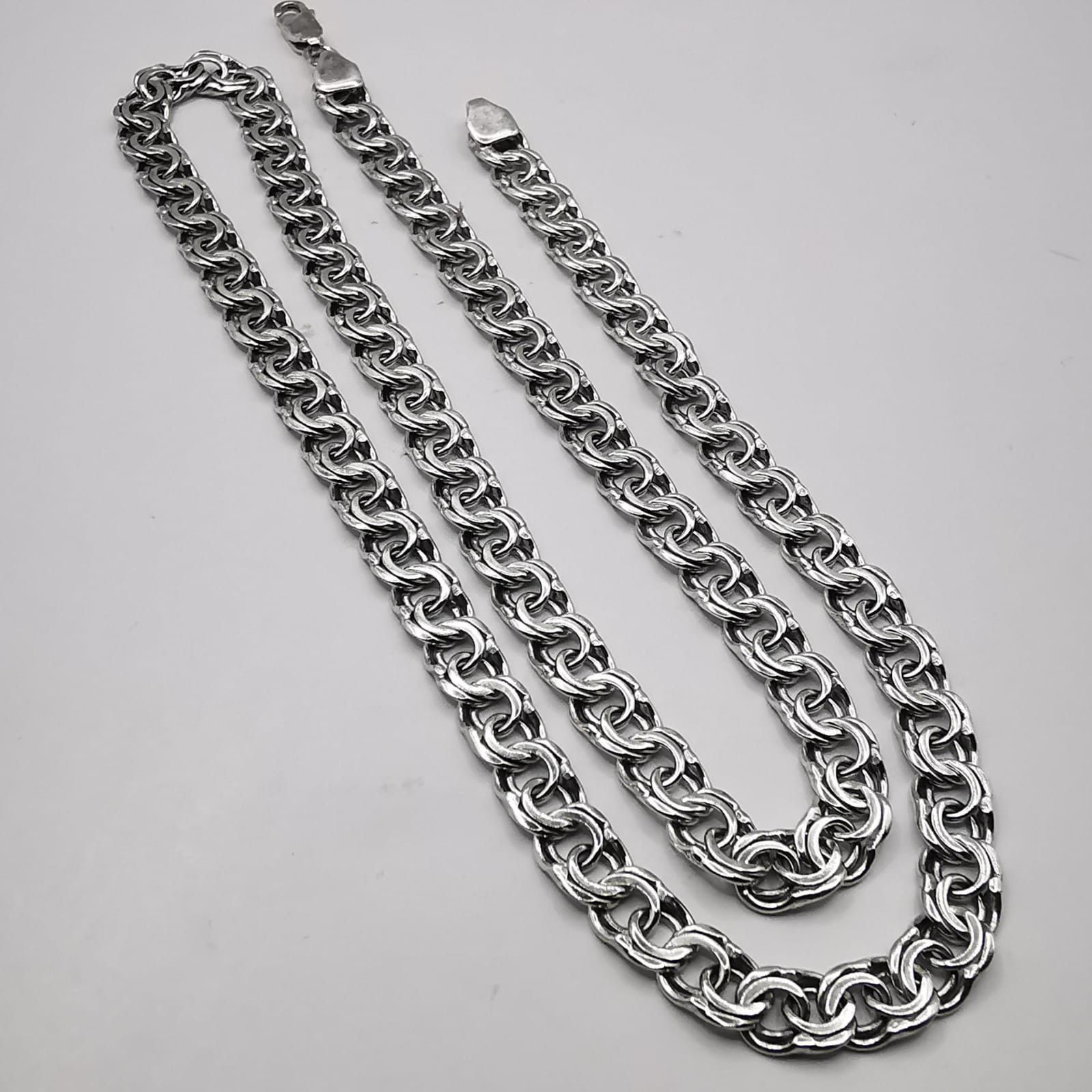 Sterling Silver Vintage Jewelry Chain, 925 Sterling Silver, Signed 30,70g Size ONE SIZE - 1 Thumbnail