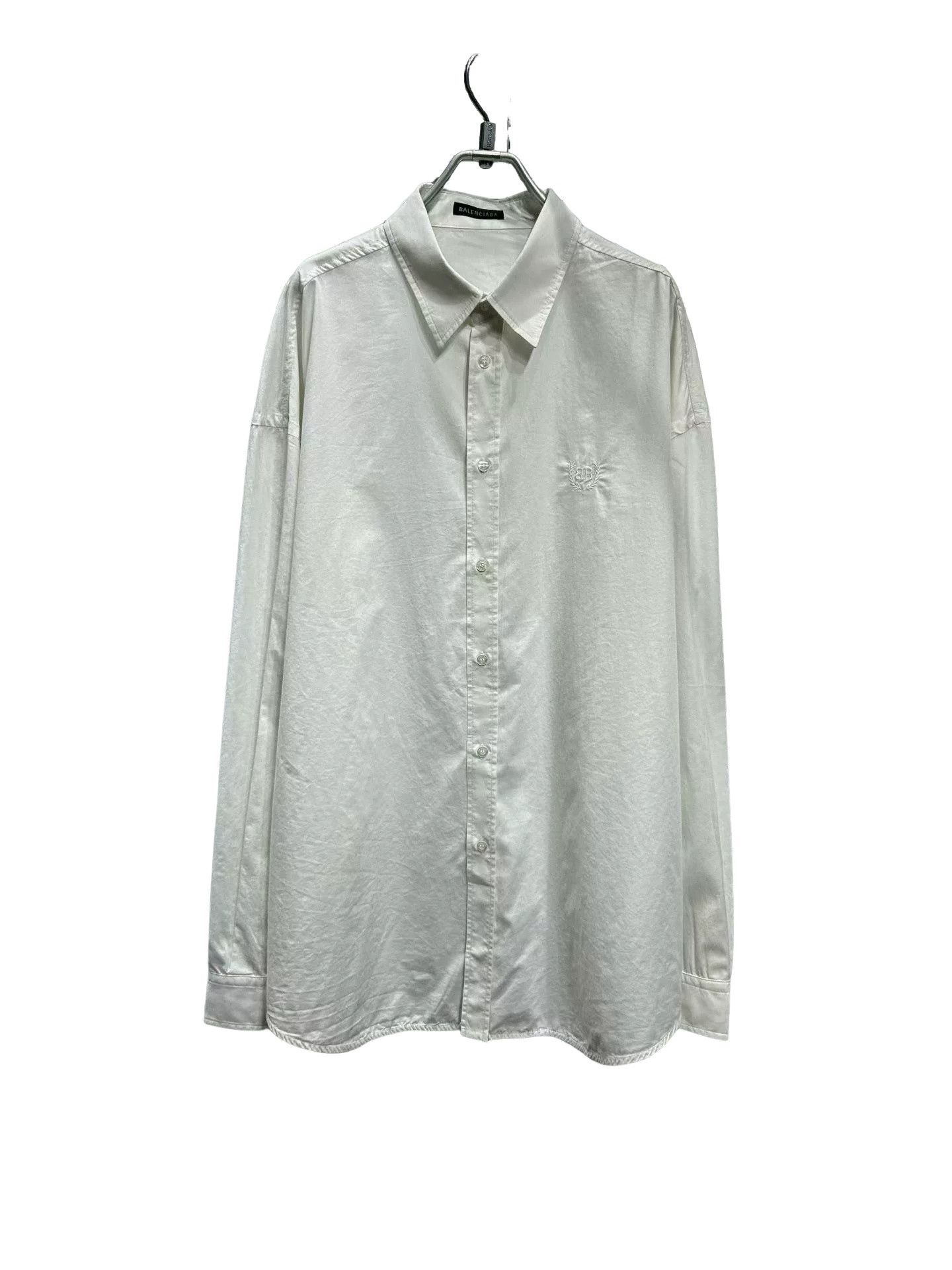 Balenciaga Balenciaga Embroidered Logo Button Up Shirt Size 34 Size XS / US 0-2 / IT 36-38 - 1 Thumbnail