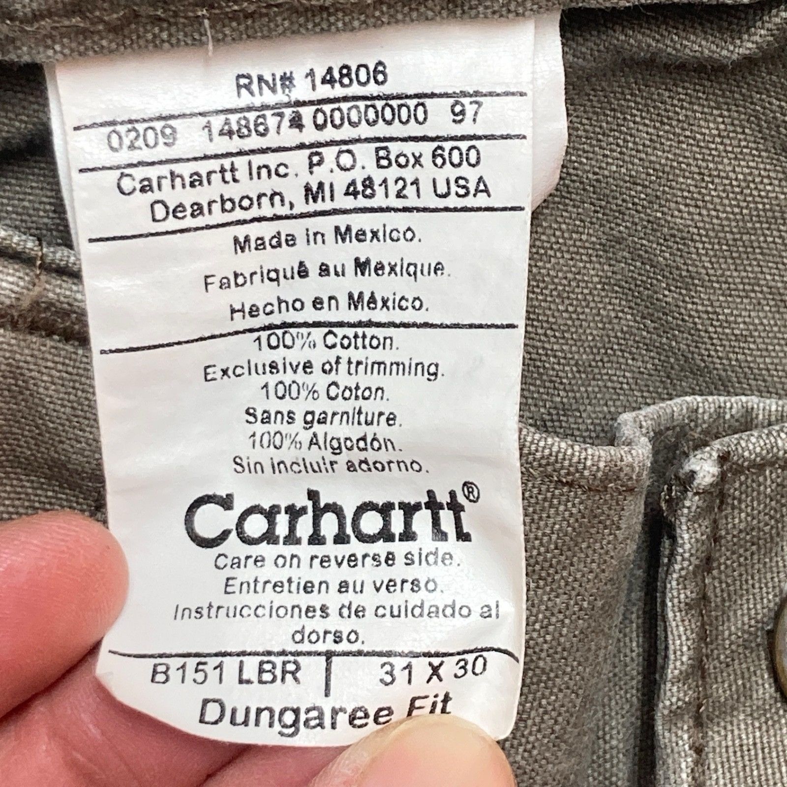 Carhartt Carhartt B151 LBR Brown Canvas Carpenter Pants 31x30 Size US 31 - 3 Thumbnail