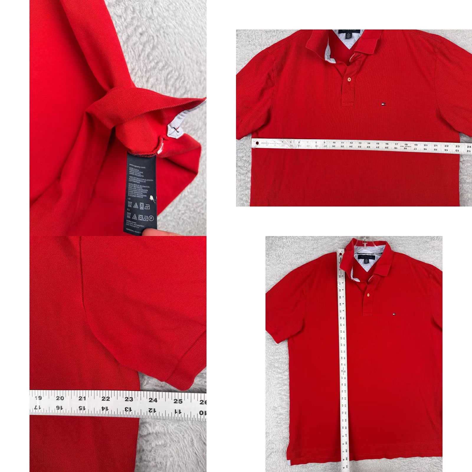 Tommy Hilfiger Tommy Hilfiger Polo Shirt Men XL Red 100% Cotton Jersey Short Sleeve Slim Embroidered Logo Polo Size US XL / EU 56 / 4 - 8 Thumbnail