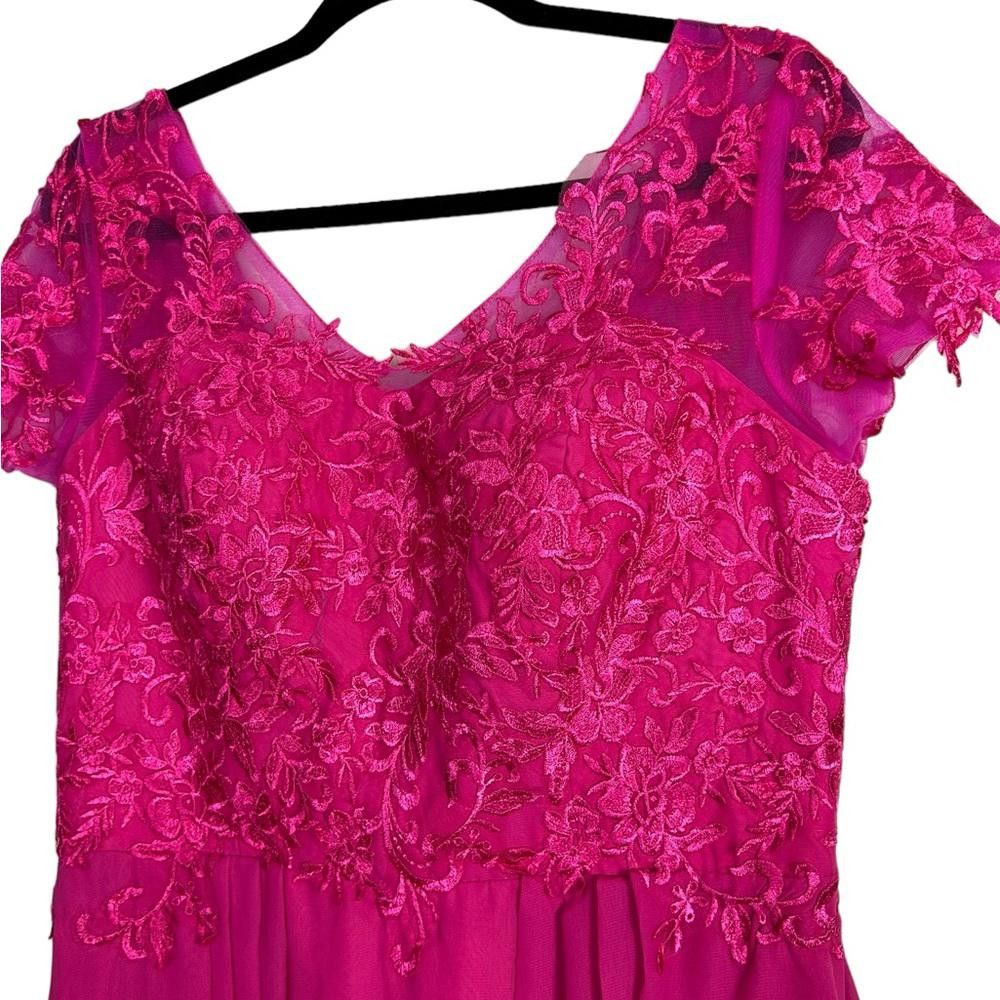 Designer Pink Lace Rhinestone Mother of The Bride Dress Medium Size M / US 6-8 / IT 42-44 - 3 Thumbnail
