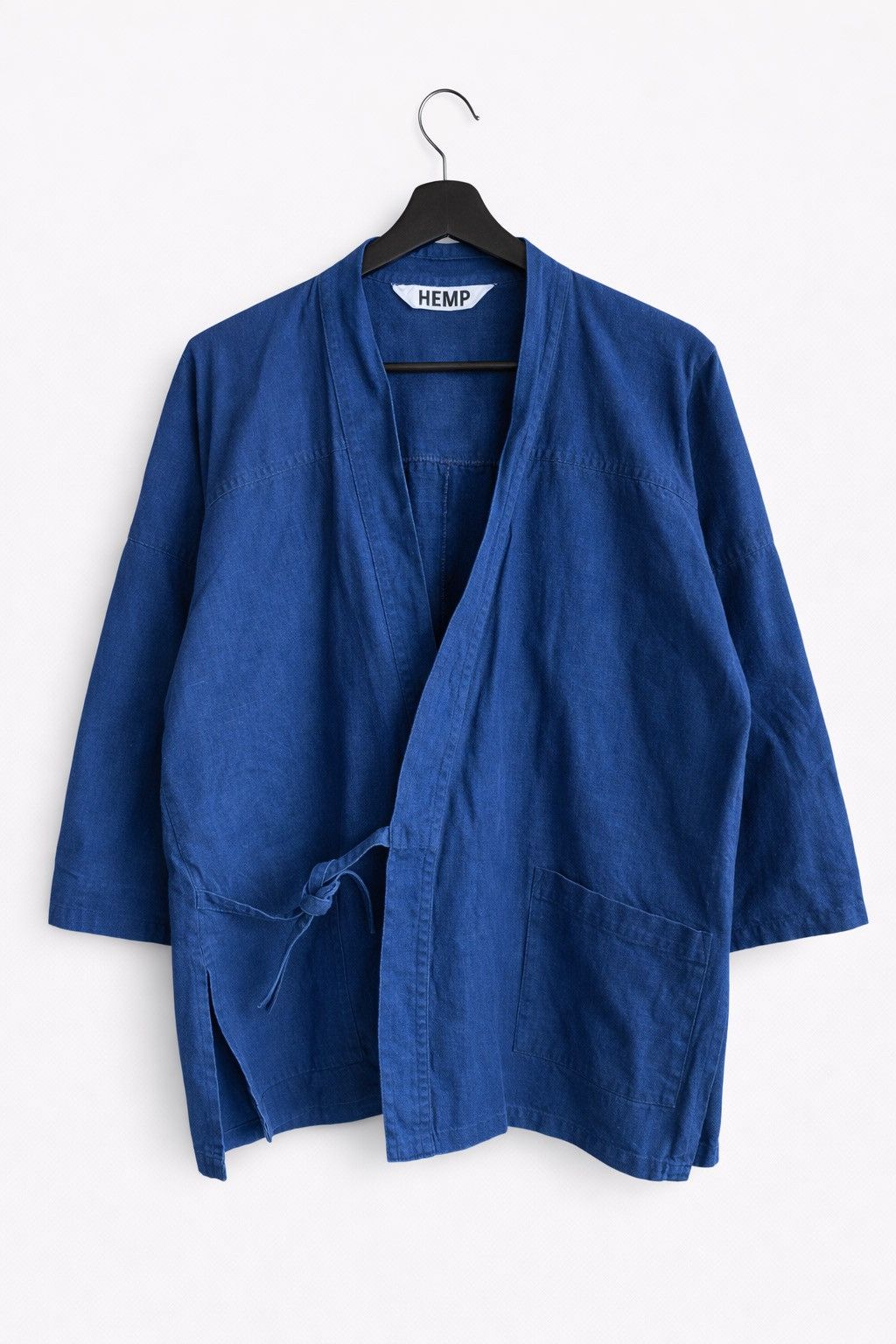 Japanese Brand Vintage HEMP Indigo Blue Kimono Jacket Style Outerwear Size US M / EU 48-50 / 2 - 1 Thumbnail