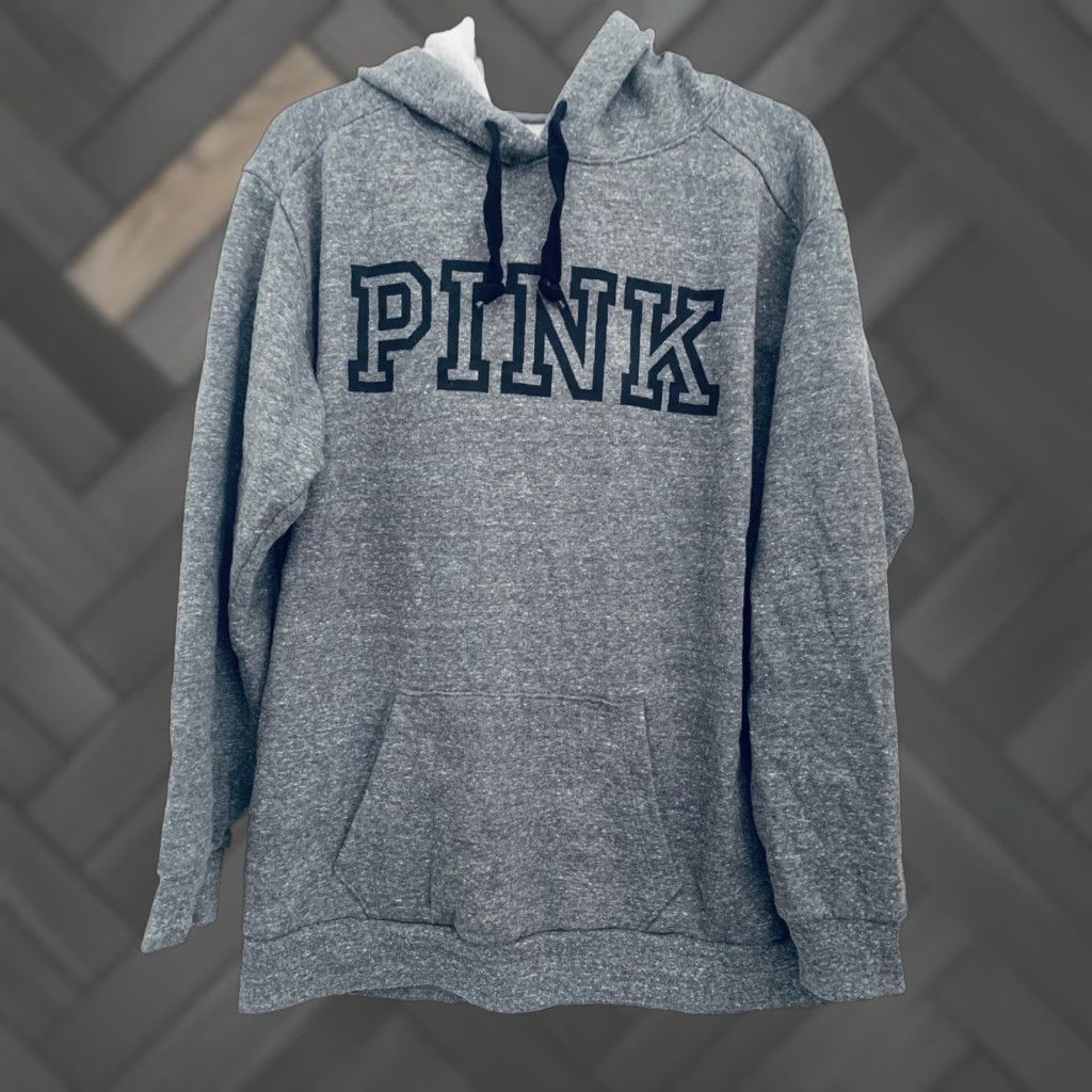 Vintage Victoria’s Secret PINK Pullover Hoodie M Gray Women Activewear Long Sleeve Cotton Blend Solid Pullover Size M Size M / US 6-8 / IT 42-44 - 1 Thumbnail