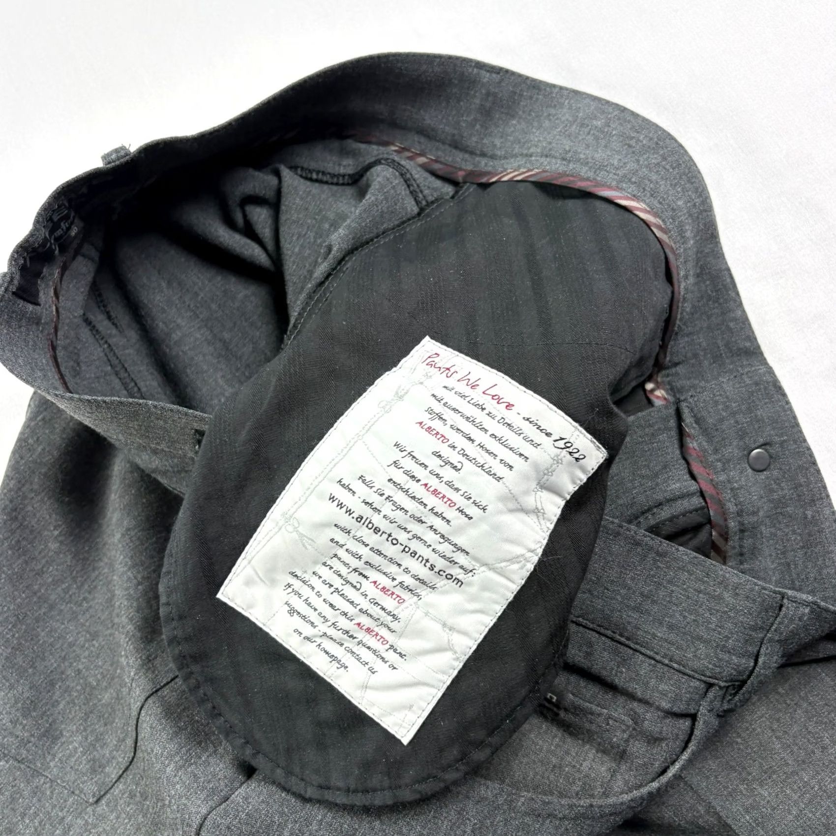Vintage ALBERTO Pants Mens 34x32 Gray Ceramica Chino Stretch Golf Casual Pants Size US 34 / EU 50 - 4 Thumbnail