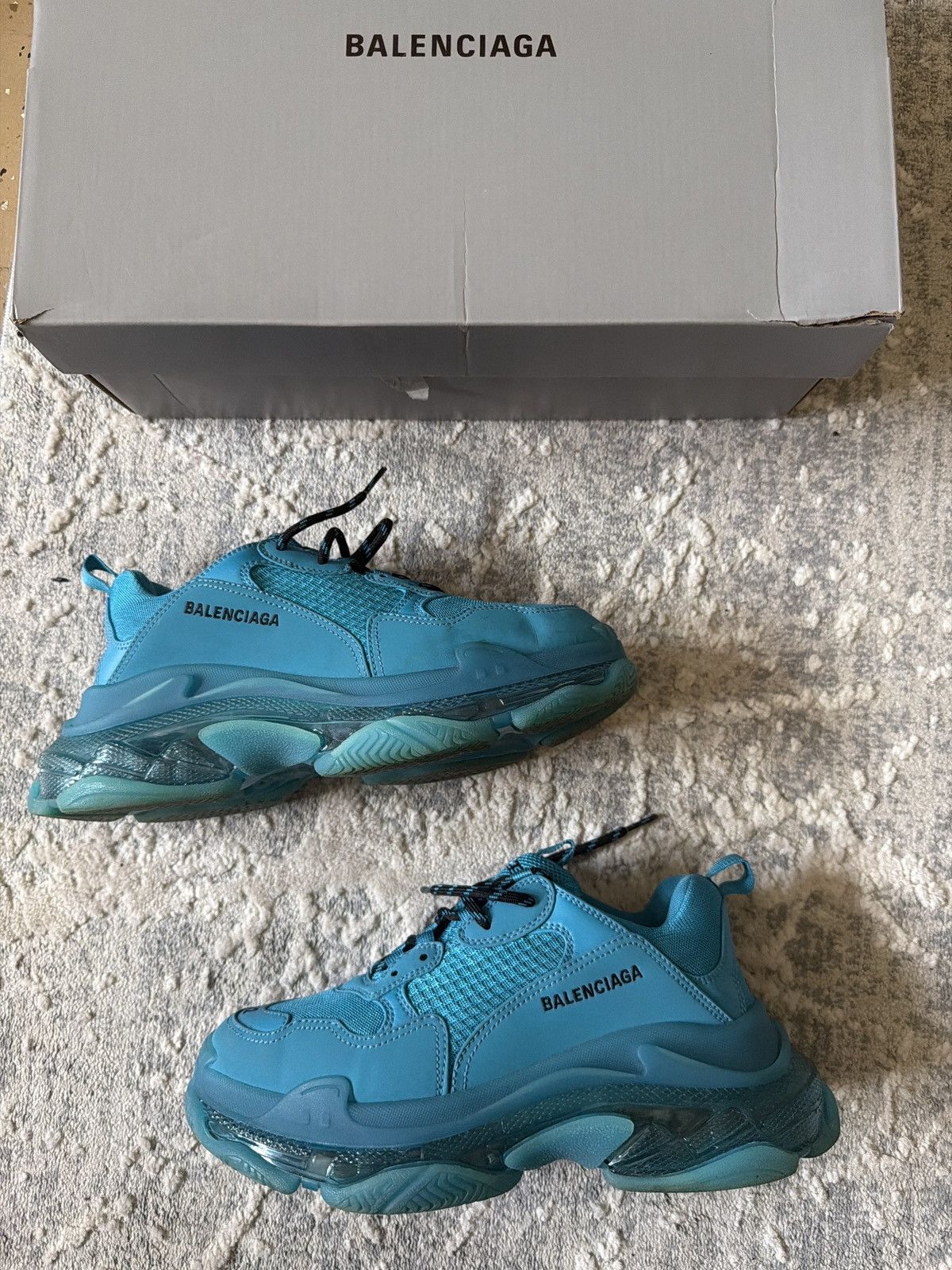 Balenciaga BALENCIAGA TRIPLE S SNEAKER 'CLEAR SOLE - DEEP BLUE' Size US 9 / EU 42 - 1 Thumbnail